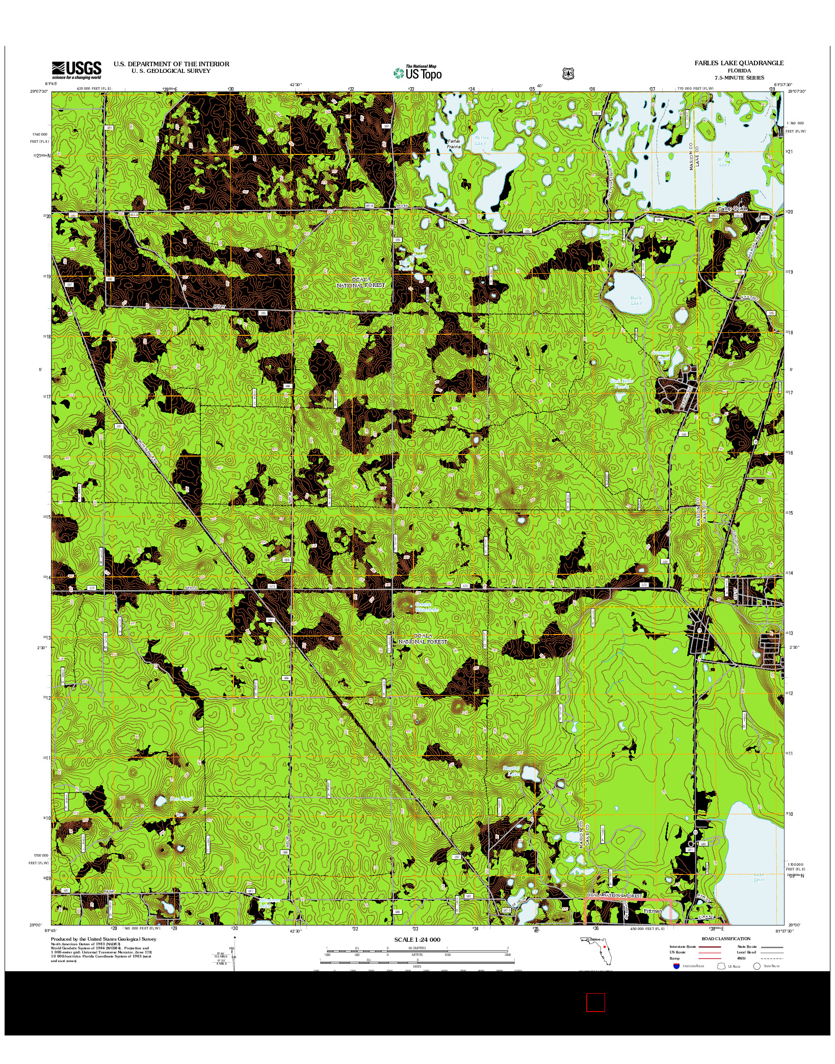 USGS US TOPO 7.5-MINUTE MAP FOR FARLES LAKE, FL 2012