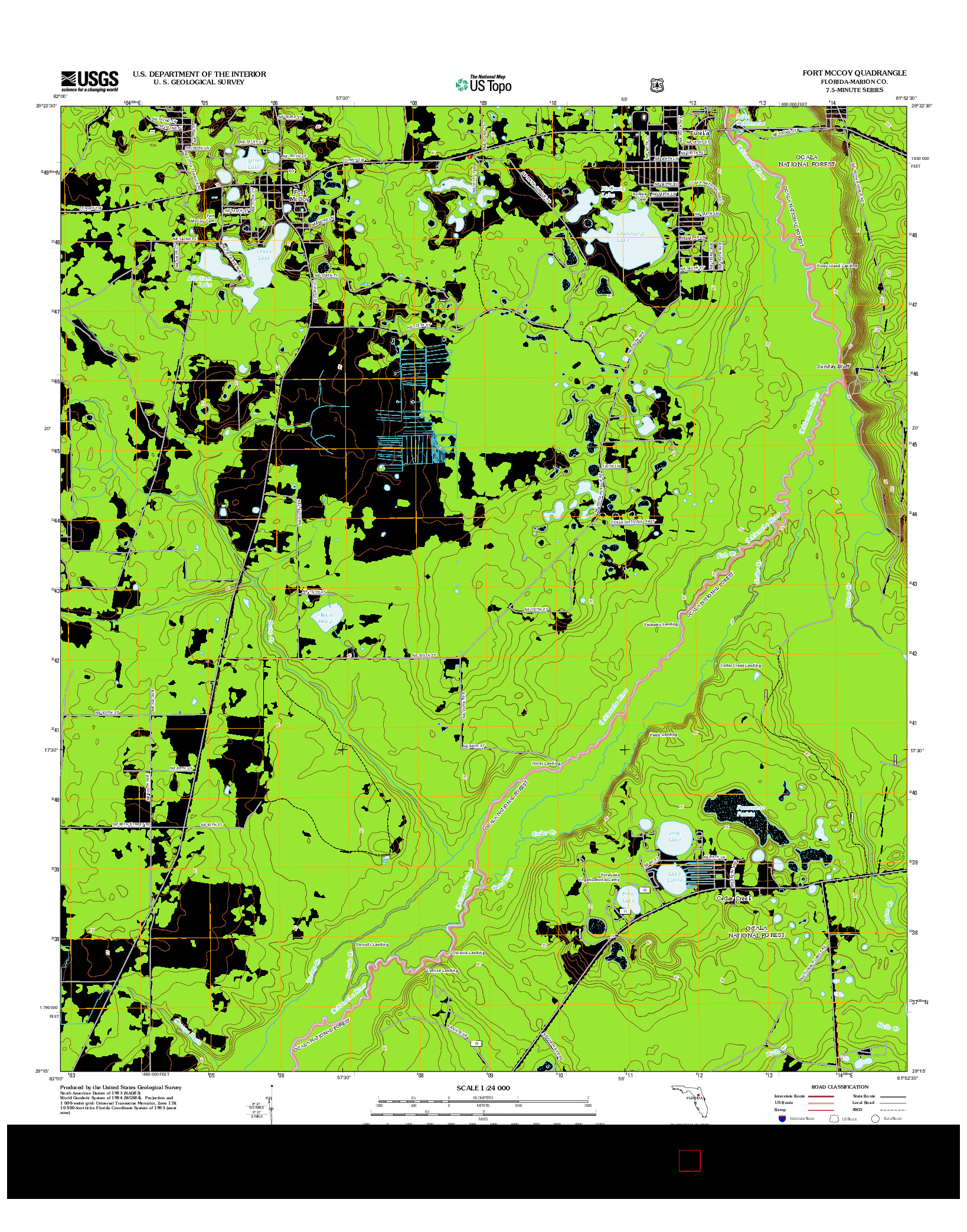 USGS US TOPO 7.5-MINUTE MAP FOR FORT MCCOY, FL 2012
