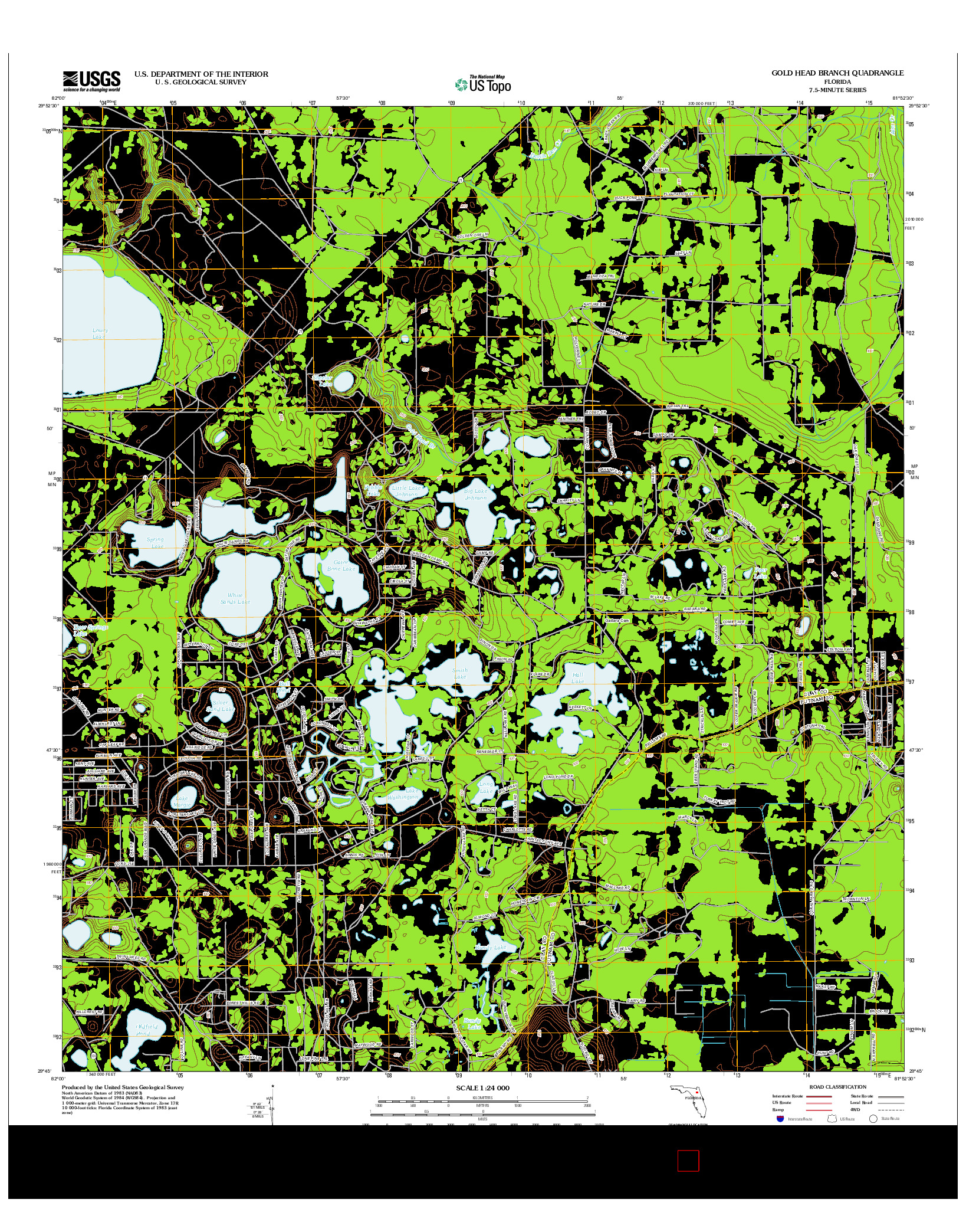 USGS US TOPO 7.5-MINUTE MAP FOR GOLD HEAD BRANCH, FL 2012