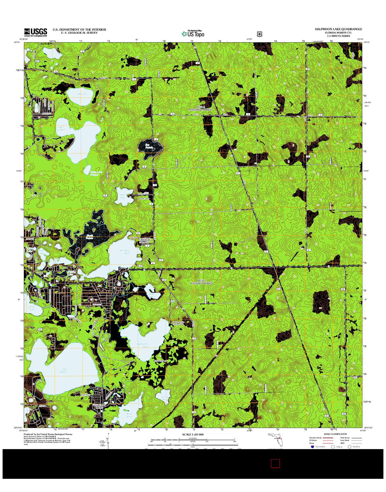 USGS US TOPO 7.5-MINUTE MAP FOR HALFMOON LAKE, FL 2012