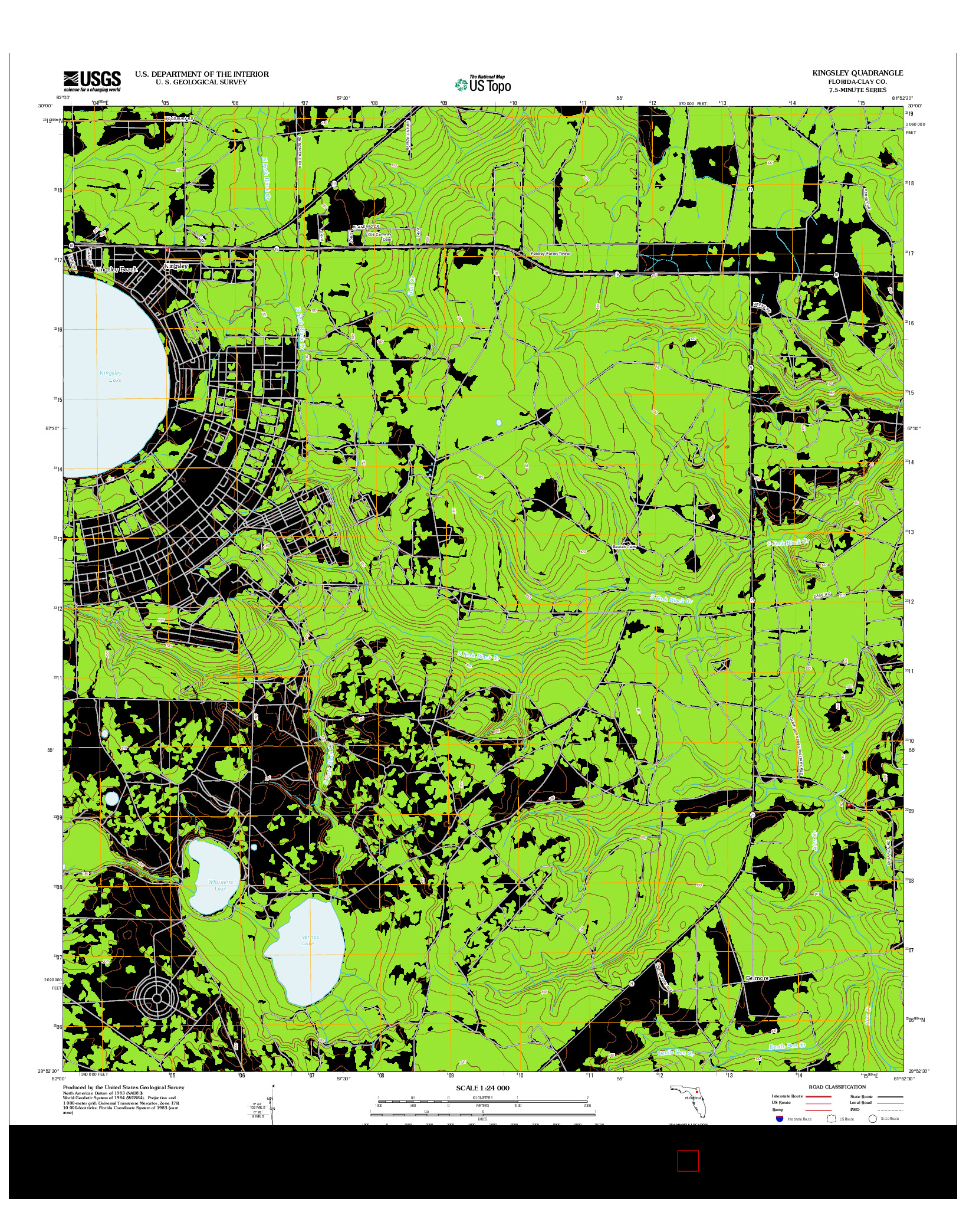 USGS US TOPO 7.5-MINUTE MAP FOR KINGSLEY, FL 2012