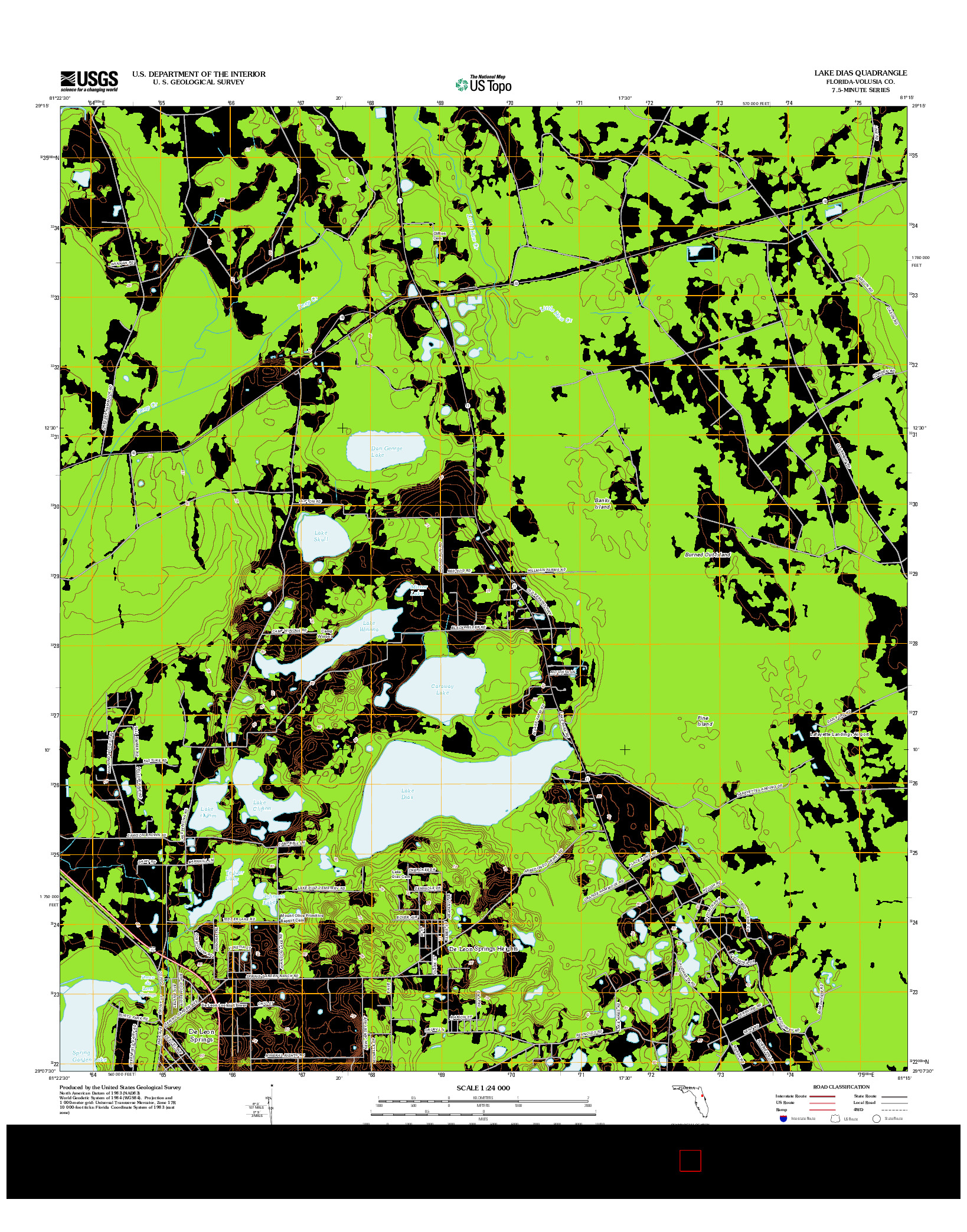 USGS US TOPO 7.5-MINUTE MAP FOR LAKE DIAS, FL 2012