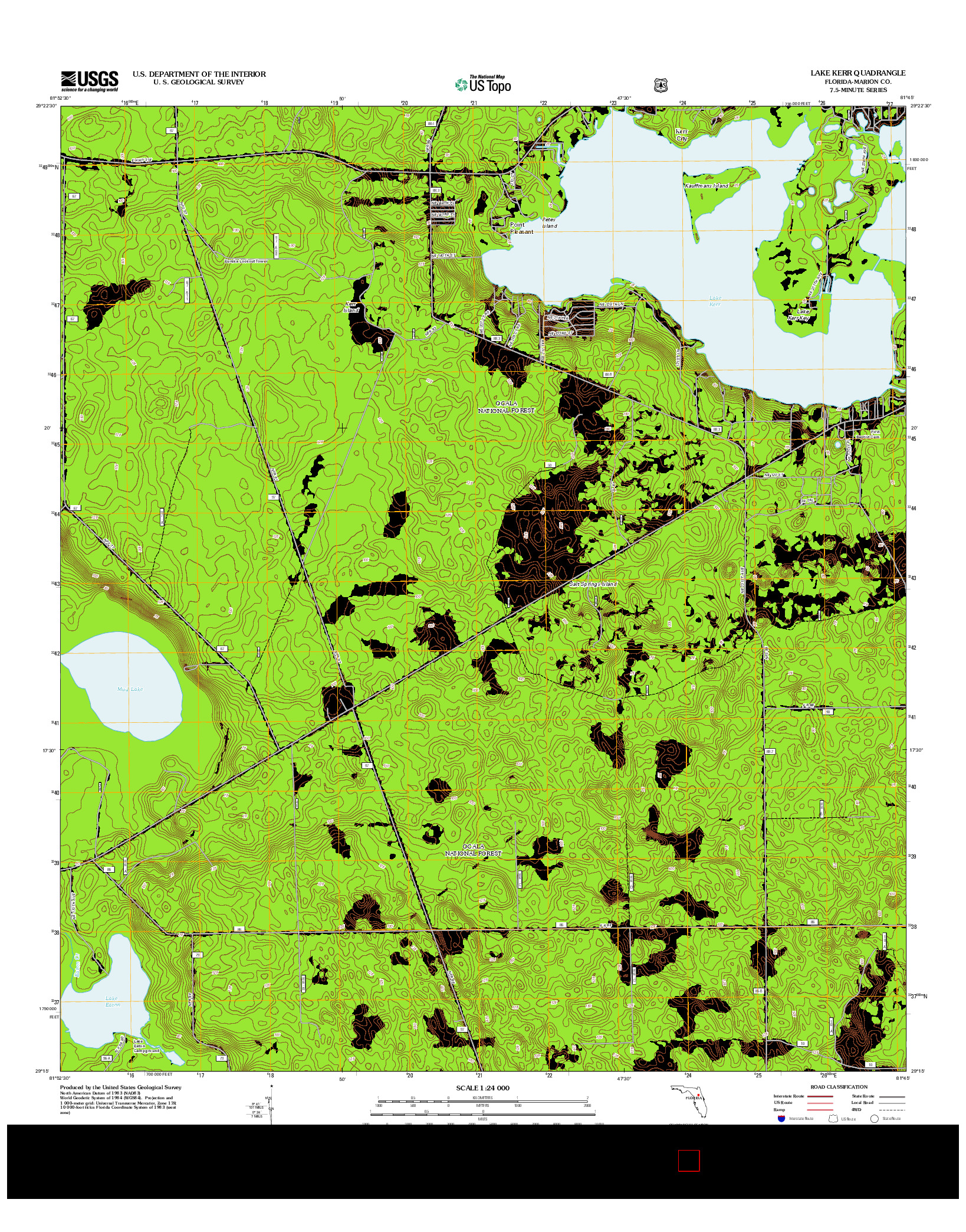 USGS US TOPO 7.5-MINUTE MAP FOR LAKE KERR, FL 2012