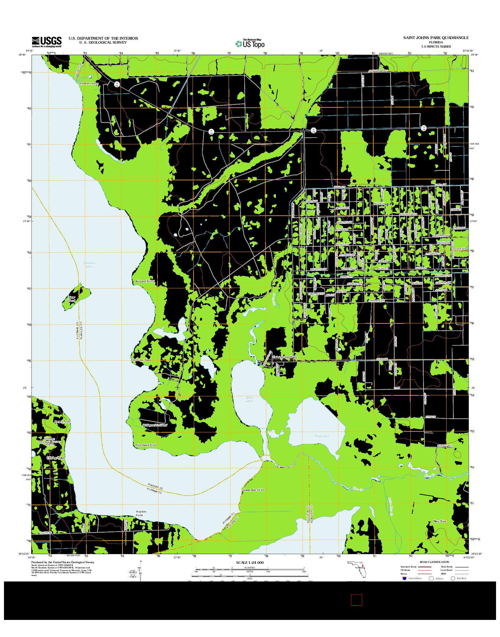 USGS US TOPO 7.5-MINUTE MAP FOR SAINT JOHNS PARK, FL 2012