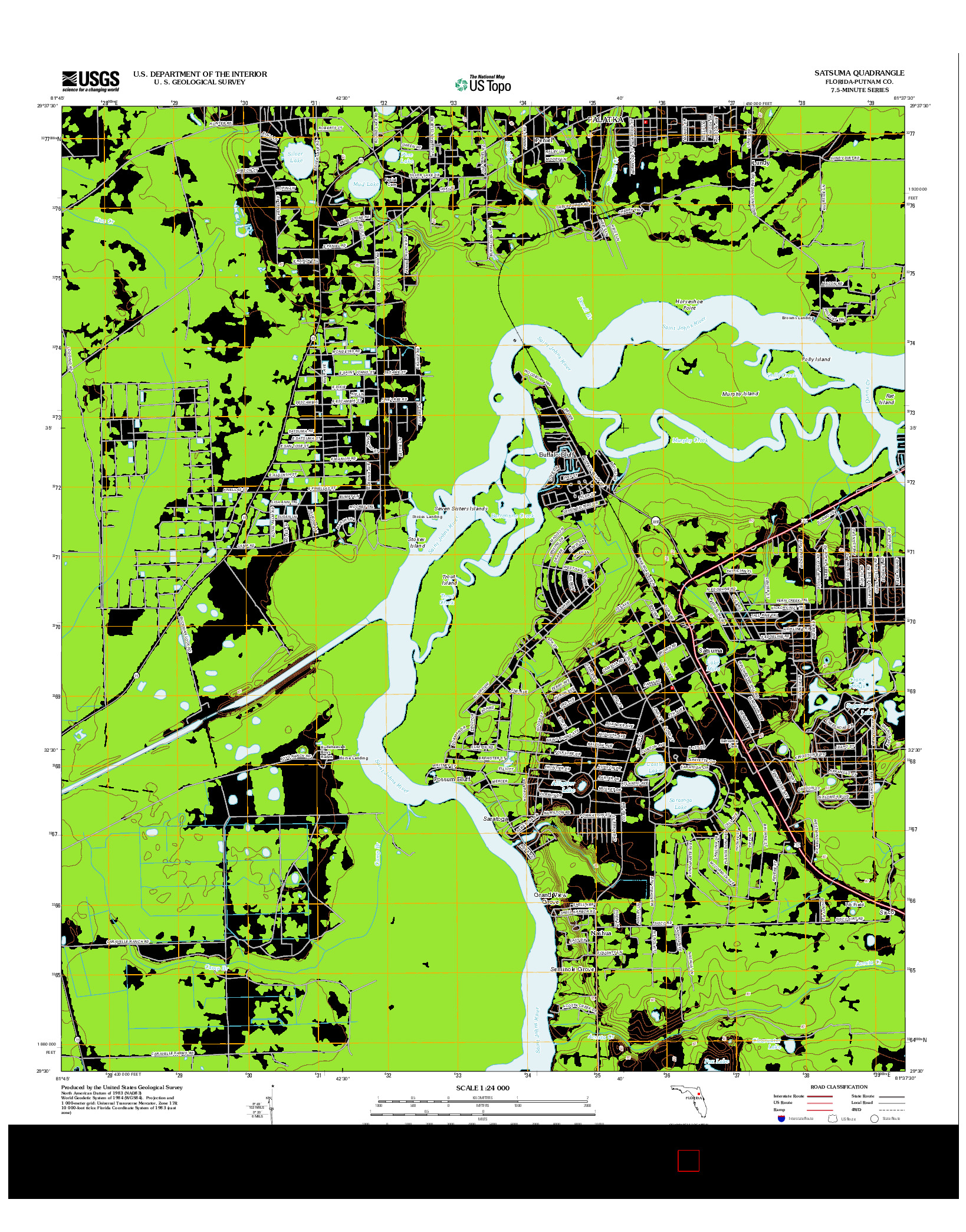 USGS US TOPO 7.5-MINUTE MAP FOR SATSUMA, FL 2012