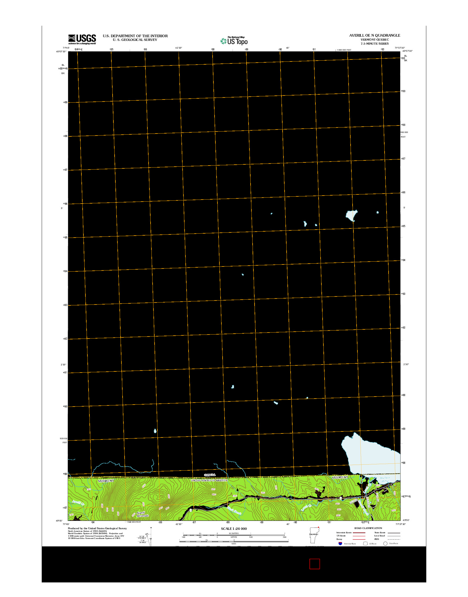 USGS US TOPO 7.5-MINUTE MAP FOR AVERILL OE N, VT-QC 2012