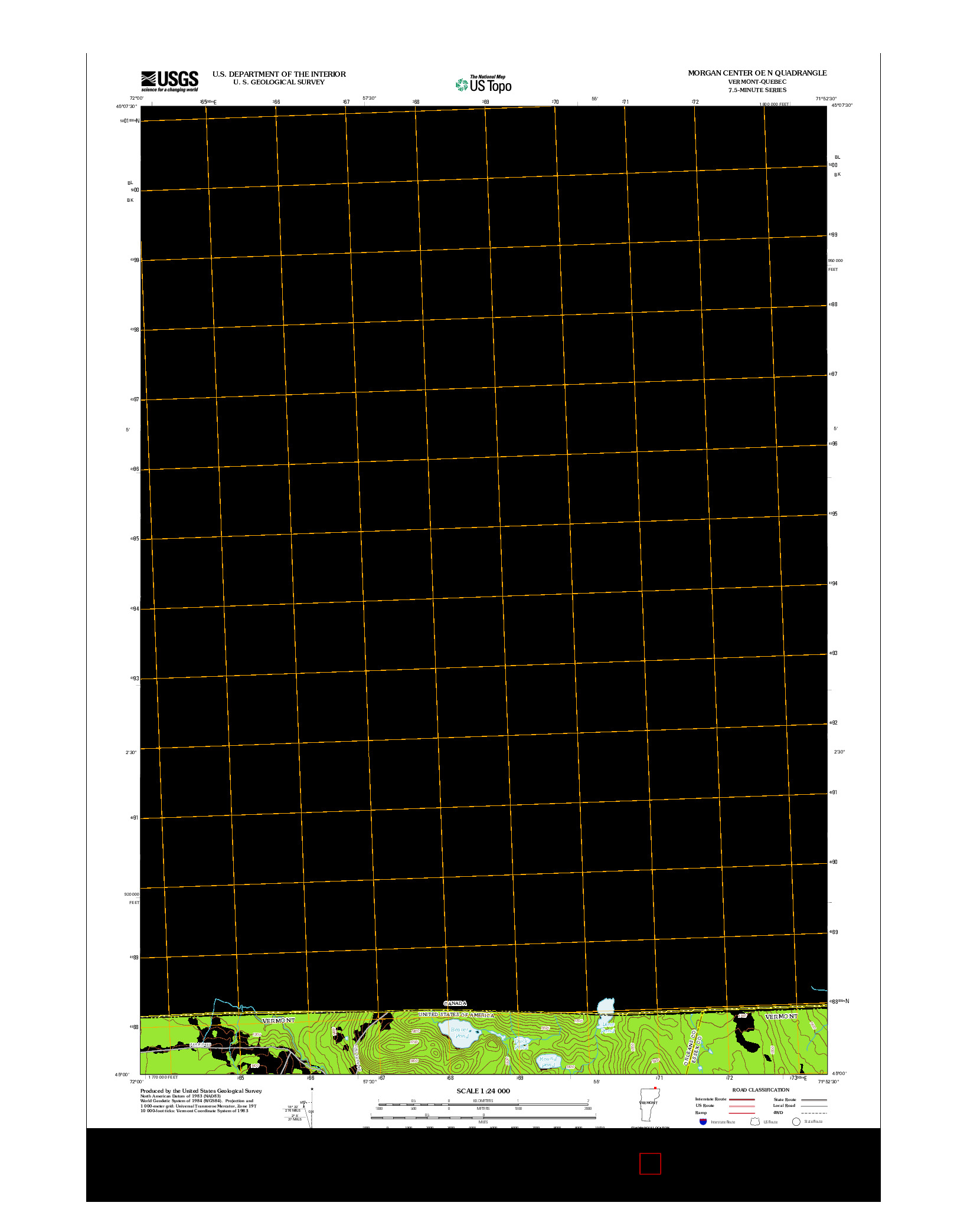 USGS US TOPO 7.5-MINUTE MAP FOR MORGAN CENTER OE N, VT-QC 2012