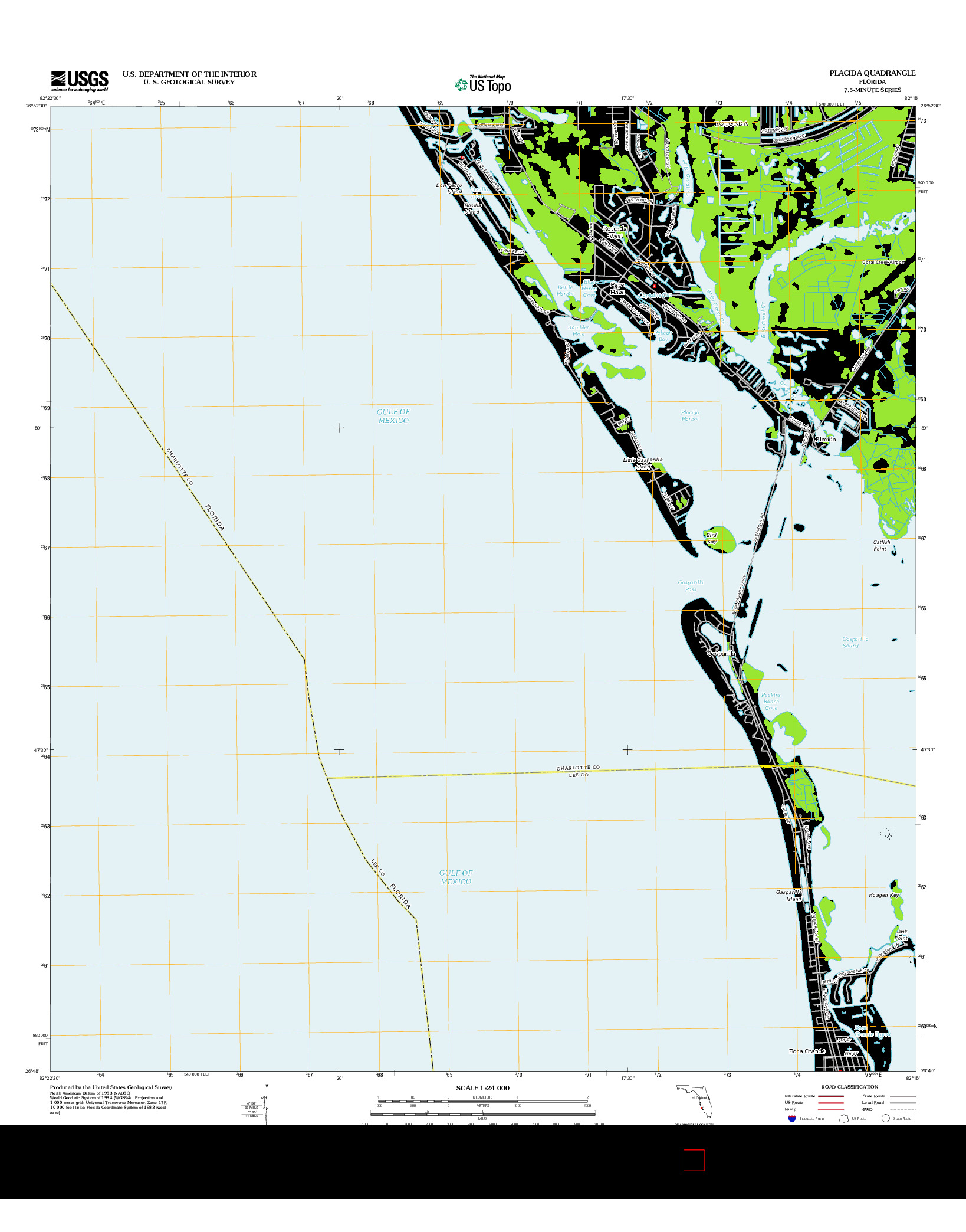 USGS US TOPO 7.5-MINUTE MAP FOR PLACIDA, FL 2012