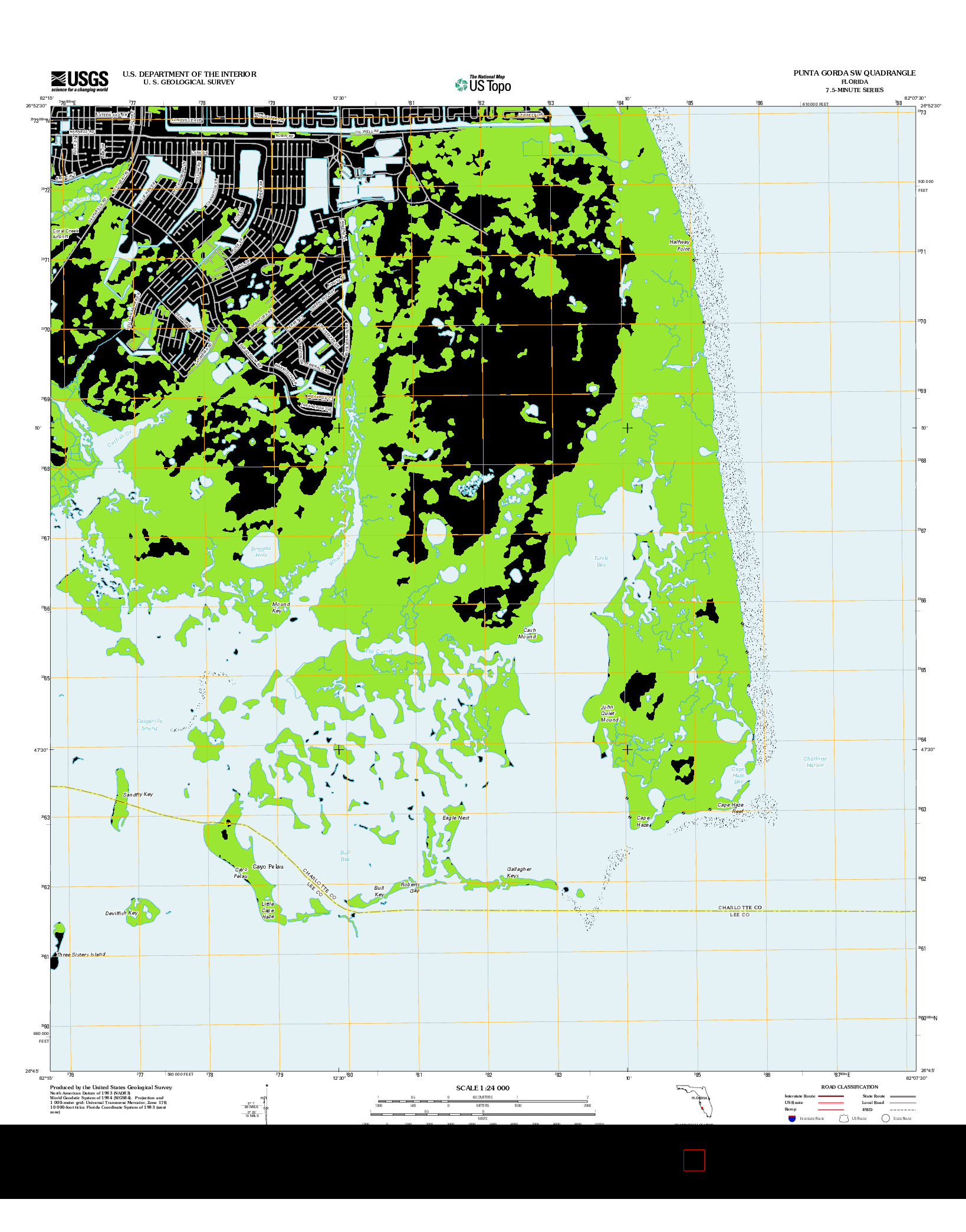 USGS US TOPO 7.5-MINUTE MAP FOR PUNTA GORDA SW, FL 2012