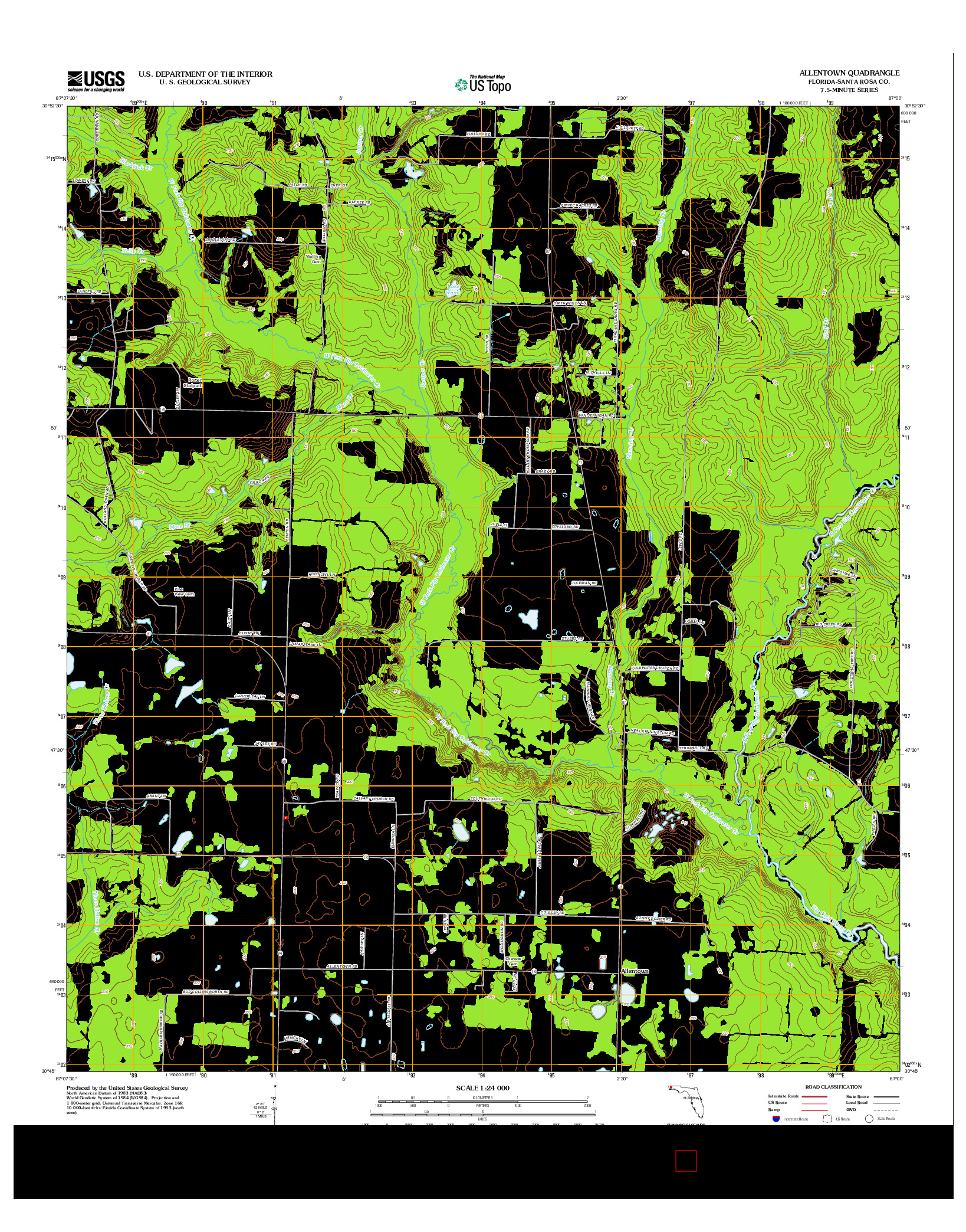 USGS US TOPO 7.5-MINUTE MAP FOR ALLENTOWN, FL 2012