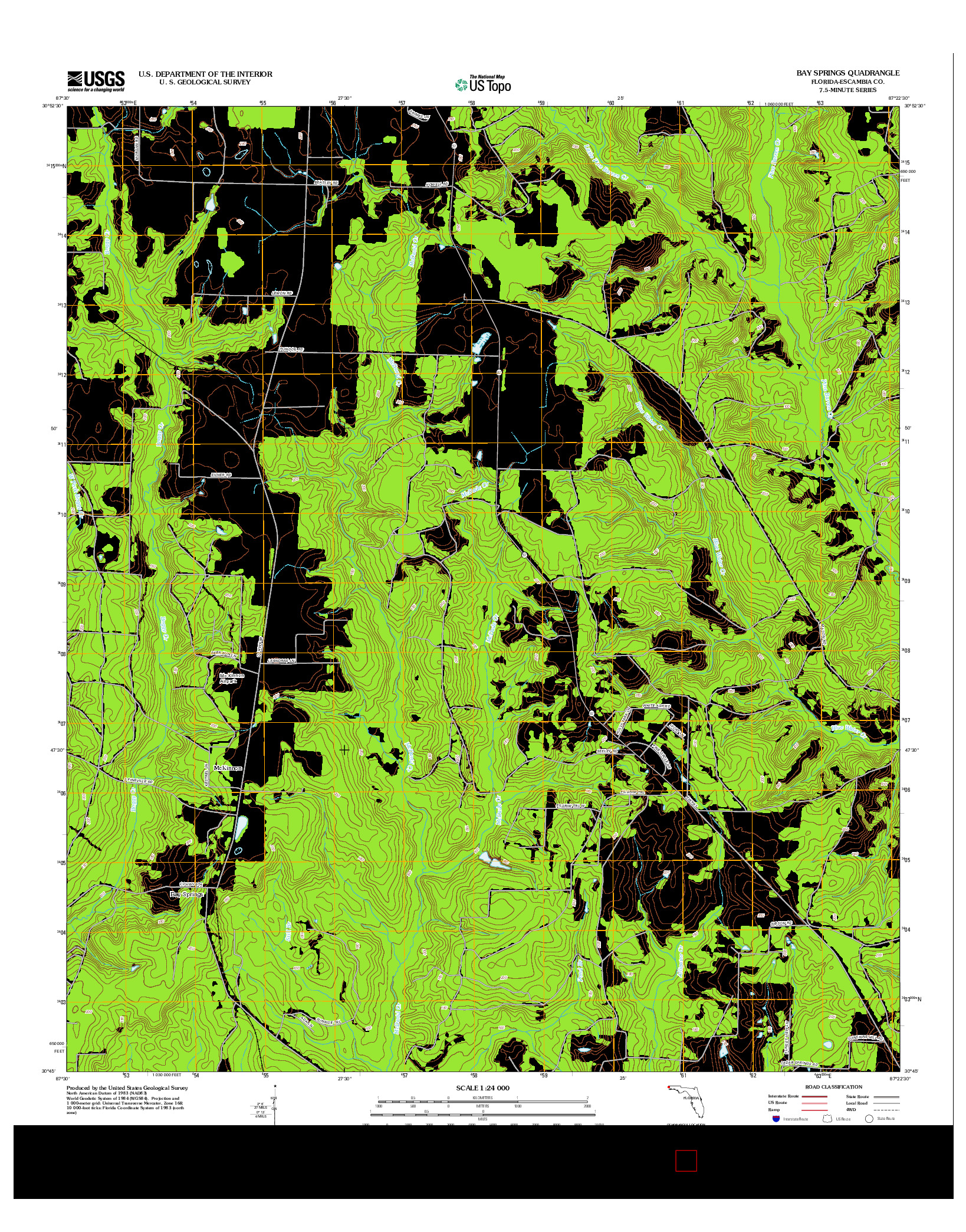 USGS US TOPO 7.5-MINUTE MAP FOR BAY SPRINGS, FL 2012