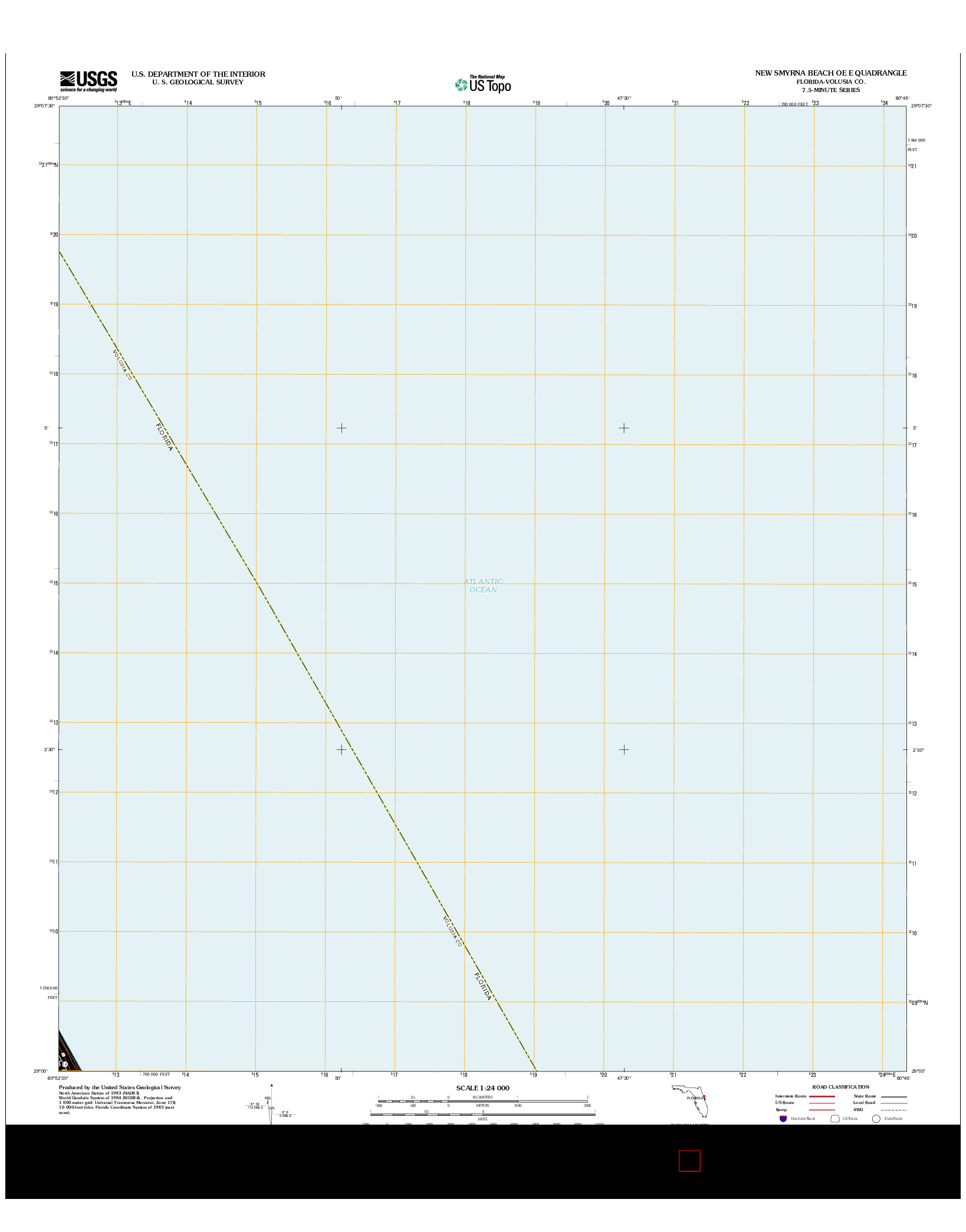 USGS US TOPO 7.5-MINUTE MAP FOR NEW SMYRNA BEACH OE E, FL 2012