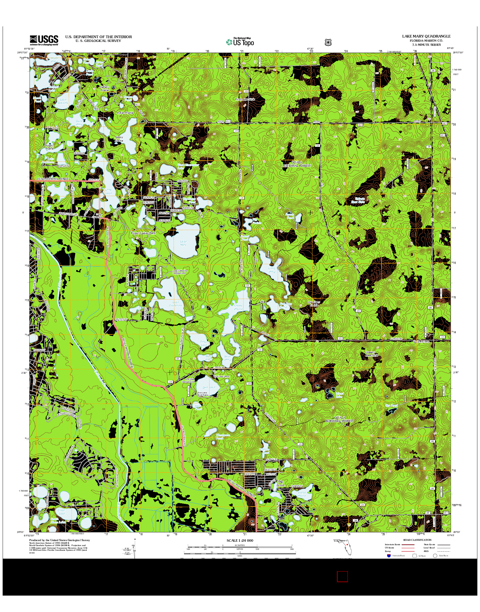 USGS US TOPO 7.5-MINUTE MAP FOR LAKE MARY, FL 2012