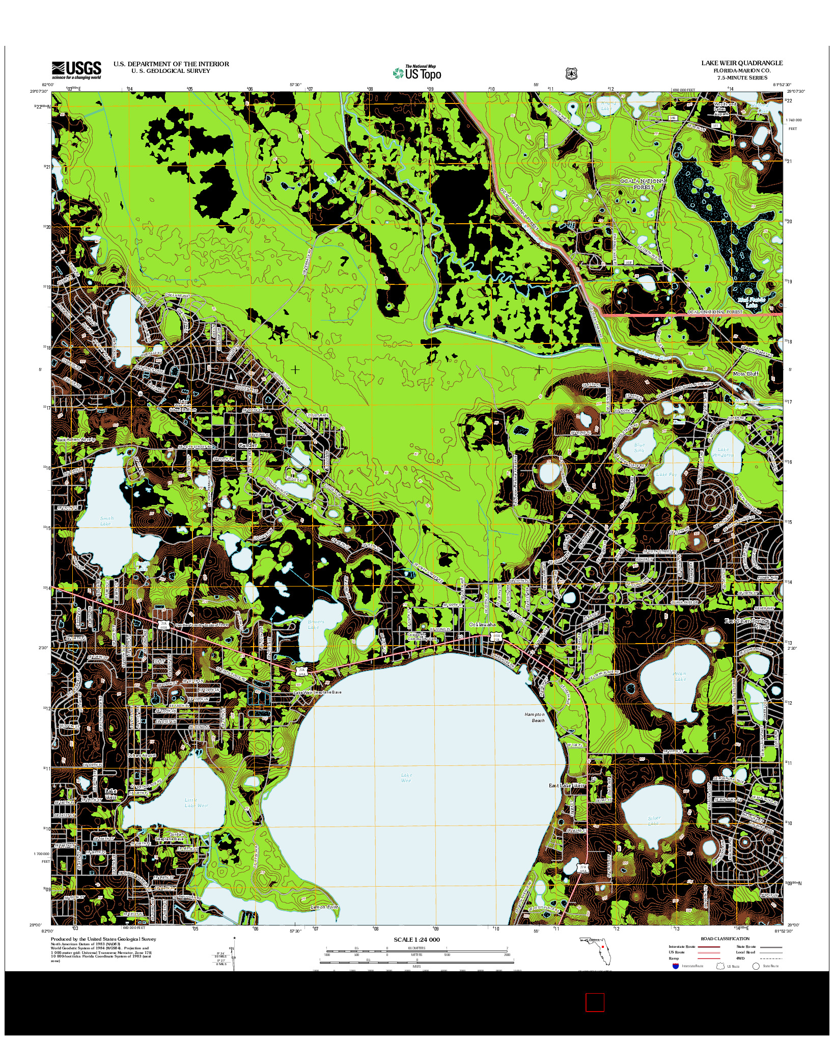 USGS US TOPO 7.5-MINUTE MAP FOR LAKE WEIR, FL 2012