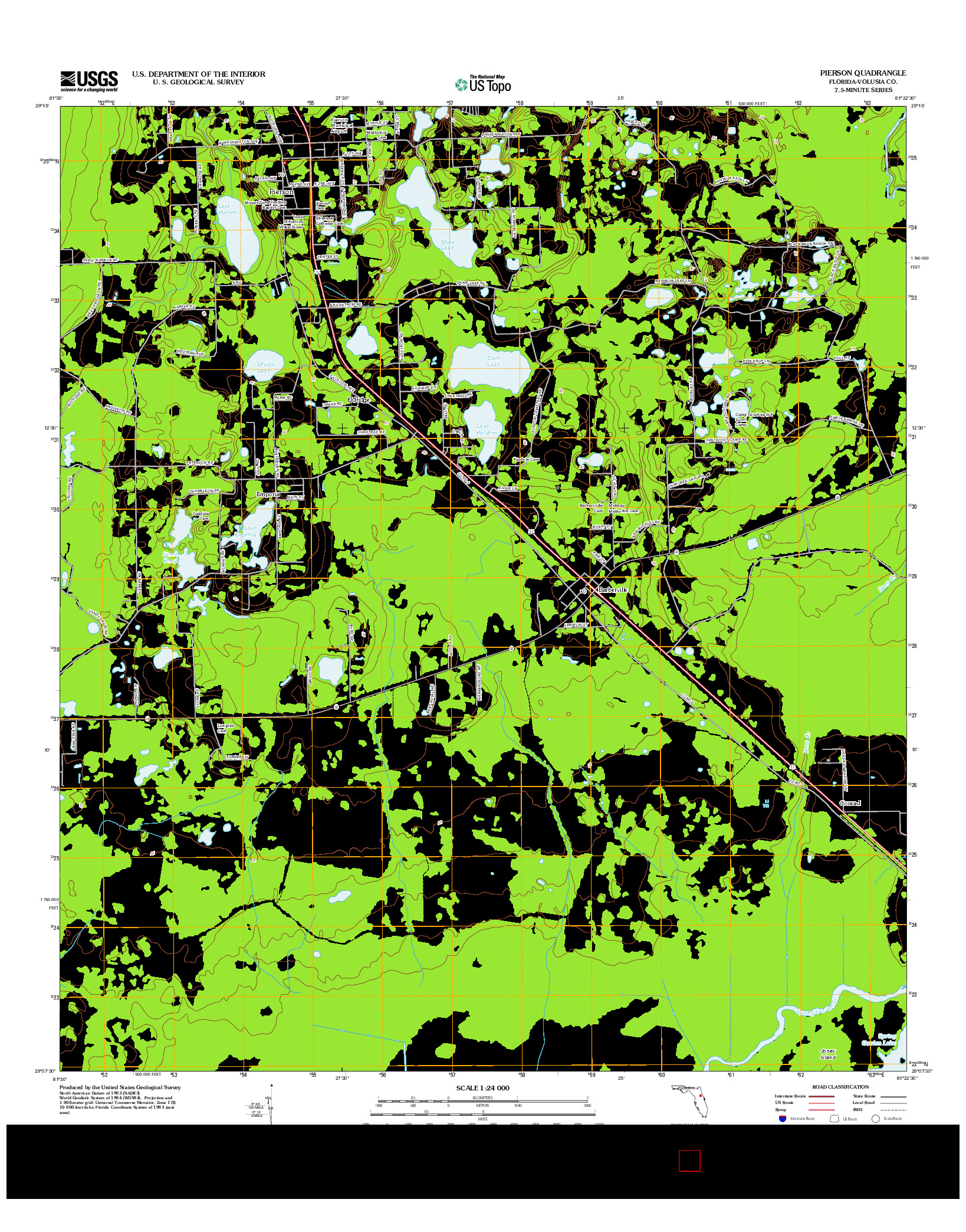 USGS US TOPO 7.5-MINUTE MAP FOR PIERSON, FL 2012