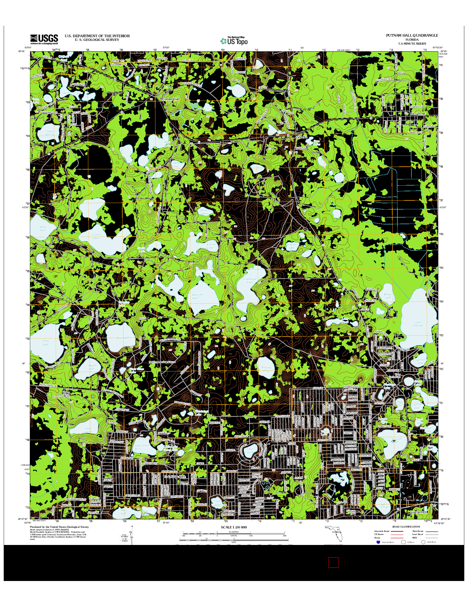 USGS US TOPO 7.5-MINUTE MAP FOR PUTNAM HALL, FL 2012