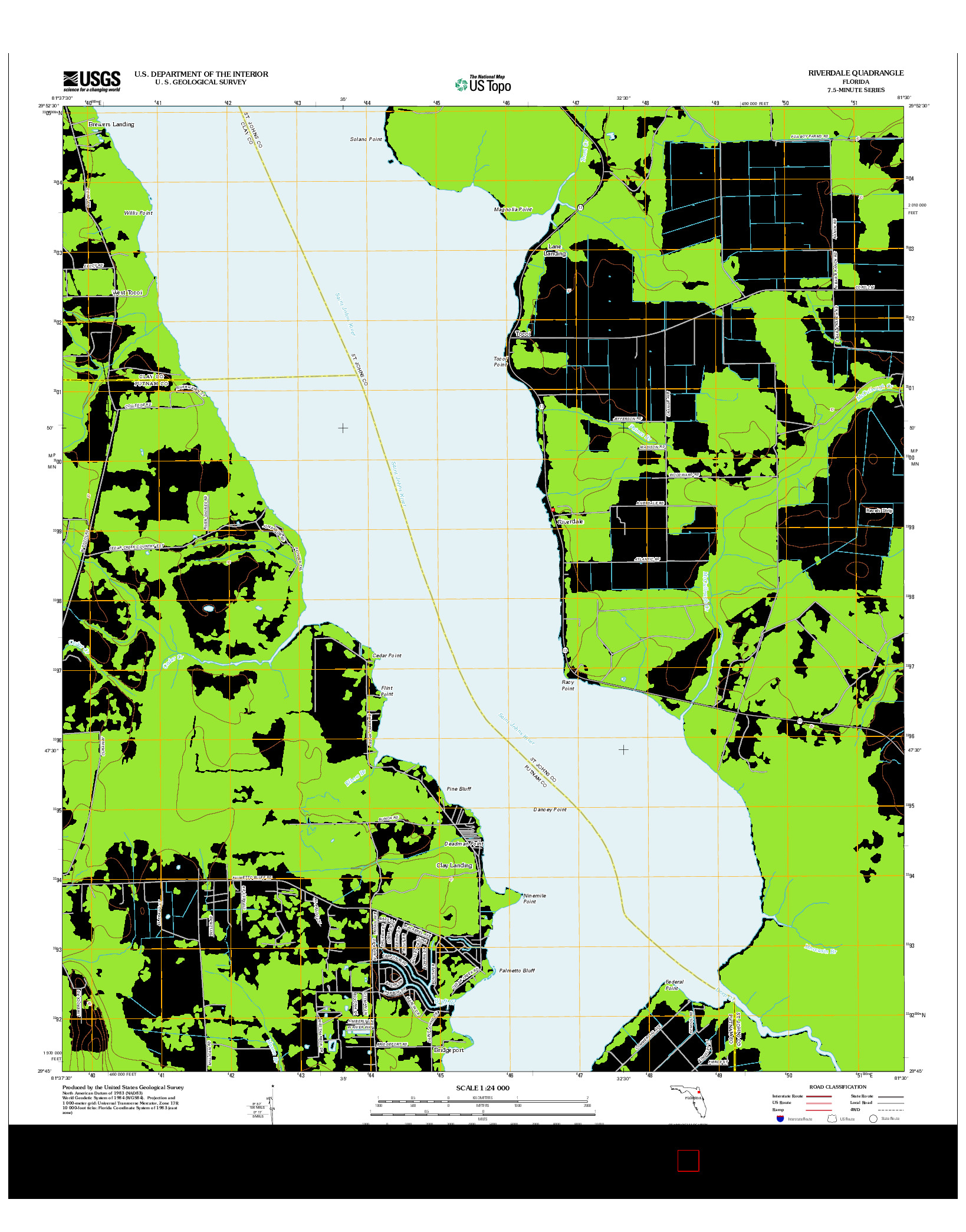 USGS US TOPO 7.5-MINUTE MAP FOR RIVERDALE, FL 2012