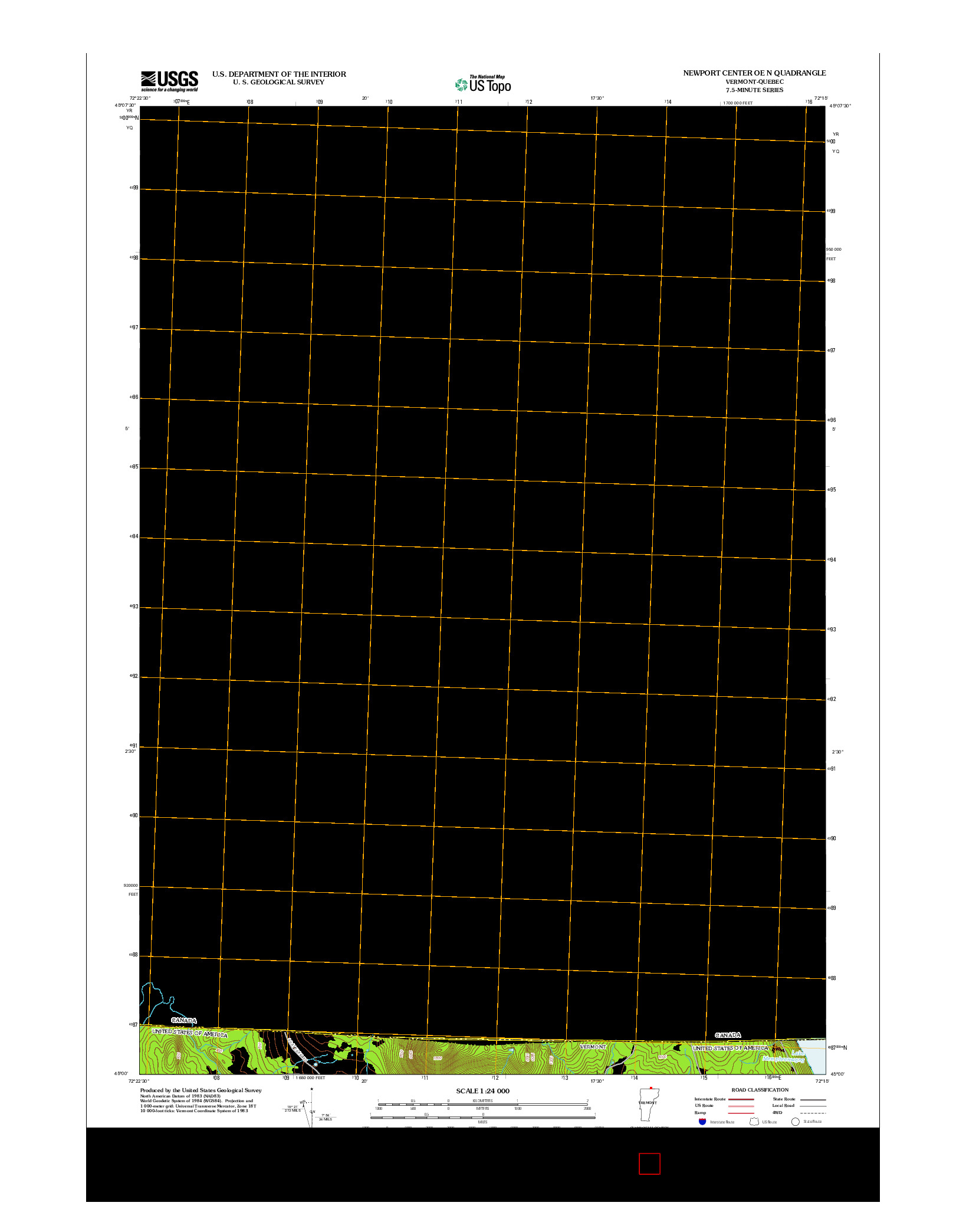 USGS US TOPO 7.5-MINUTE MAP FOR NEWPORT CENTER OE N, VT-QC 2012