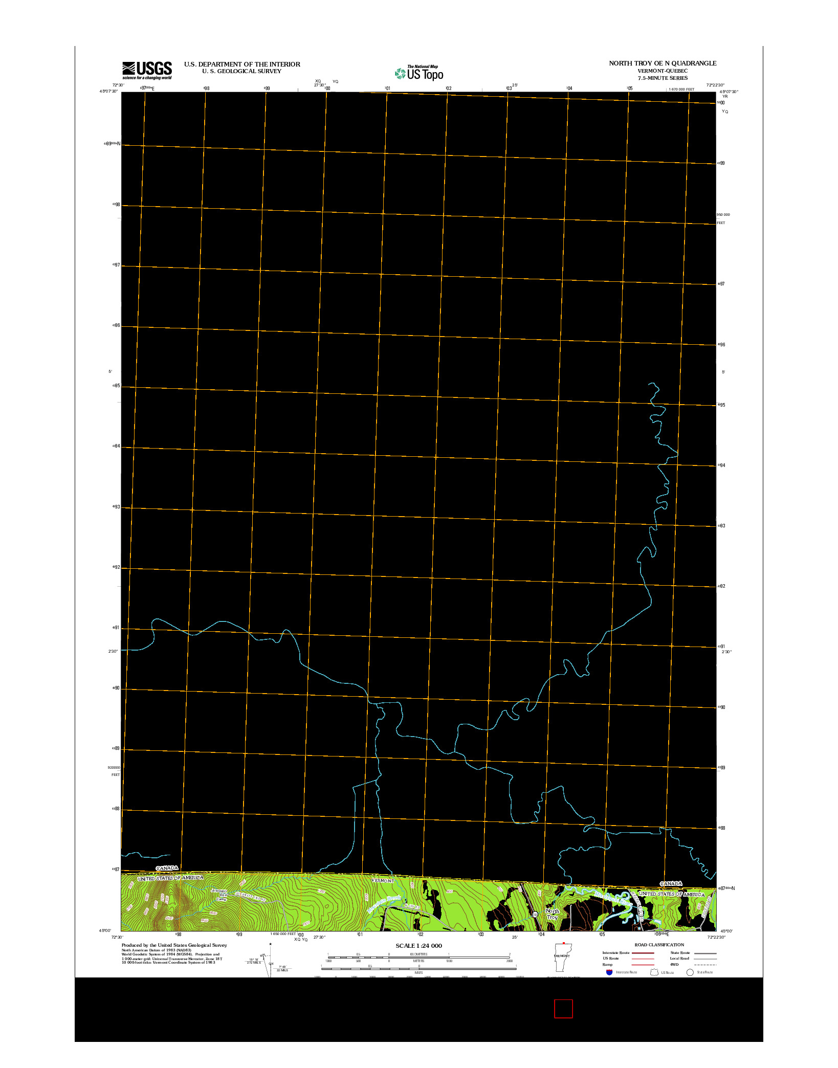 USGS US TOPO 7.5-MINUTE MAP FOR NORTH TROY OE N, VT-QC 2012