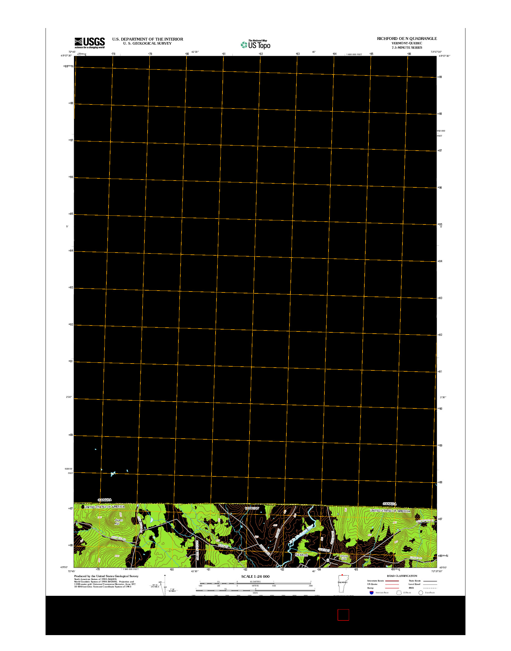 USGS US TOPO 7.5-MINUTE MAP FOR RICHFORD OE N, VT-QC 2012