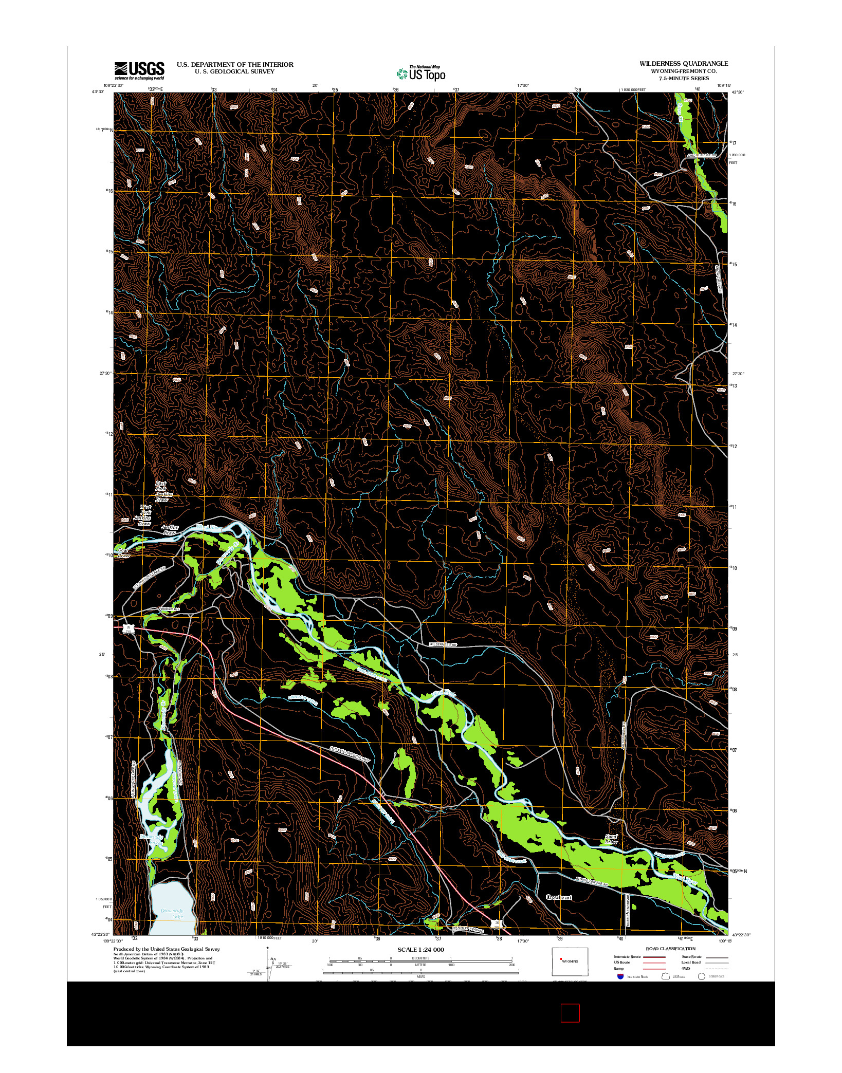USGS US TOPO 7.5-MINUTE MAP FOR WILDERNESS, WY 2012