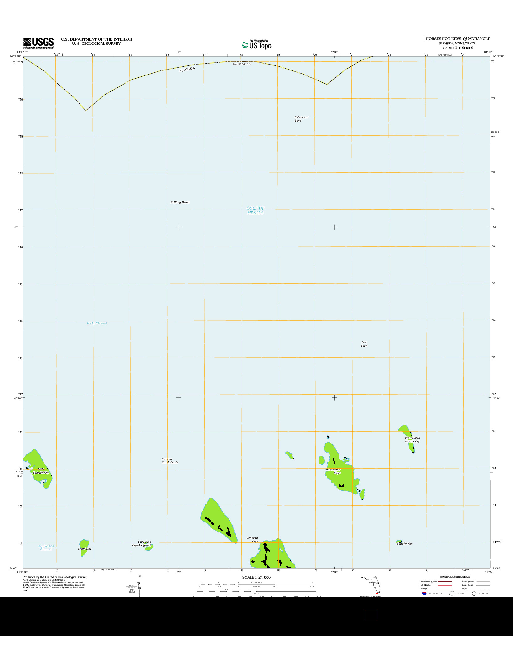 USGS US TOPO 7.5-MINUTE MAP FOR HORSESHOE KEYS, FL 2012