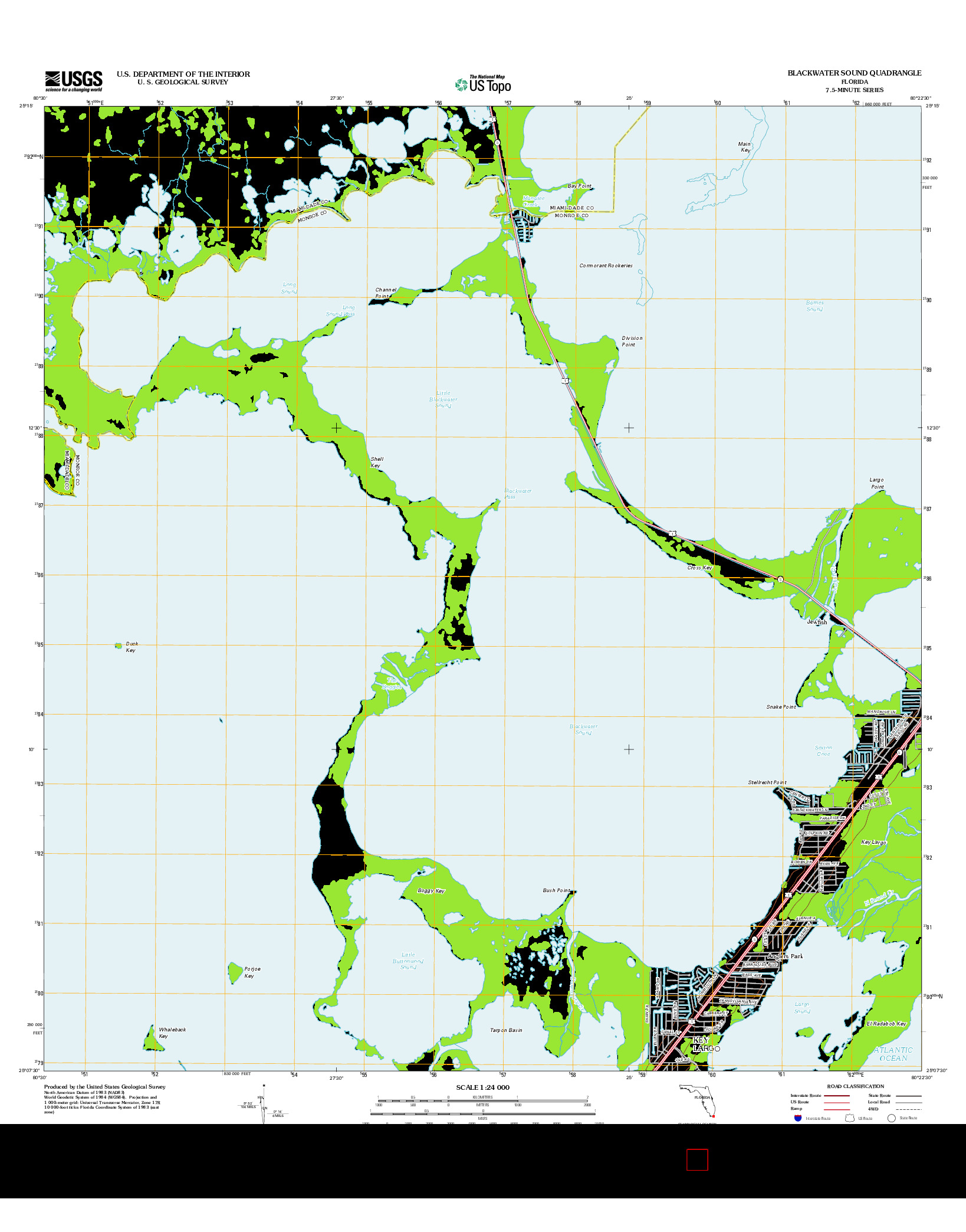 USGS US TOPO 7.5-MINUTE MAP FOR BLACKWATER SOUND, FL 2012