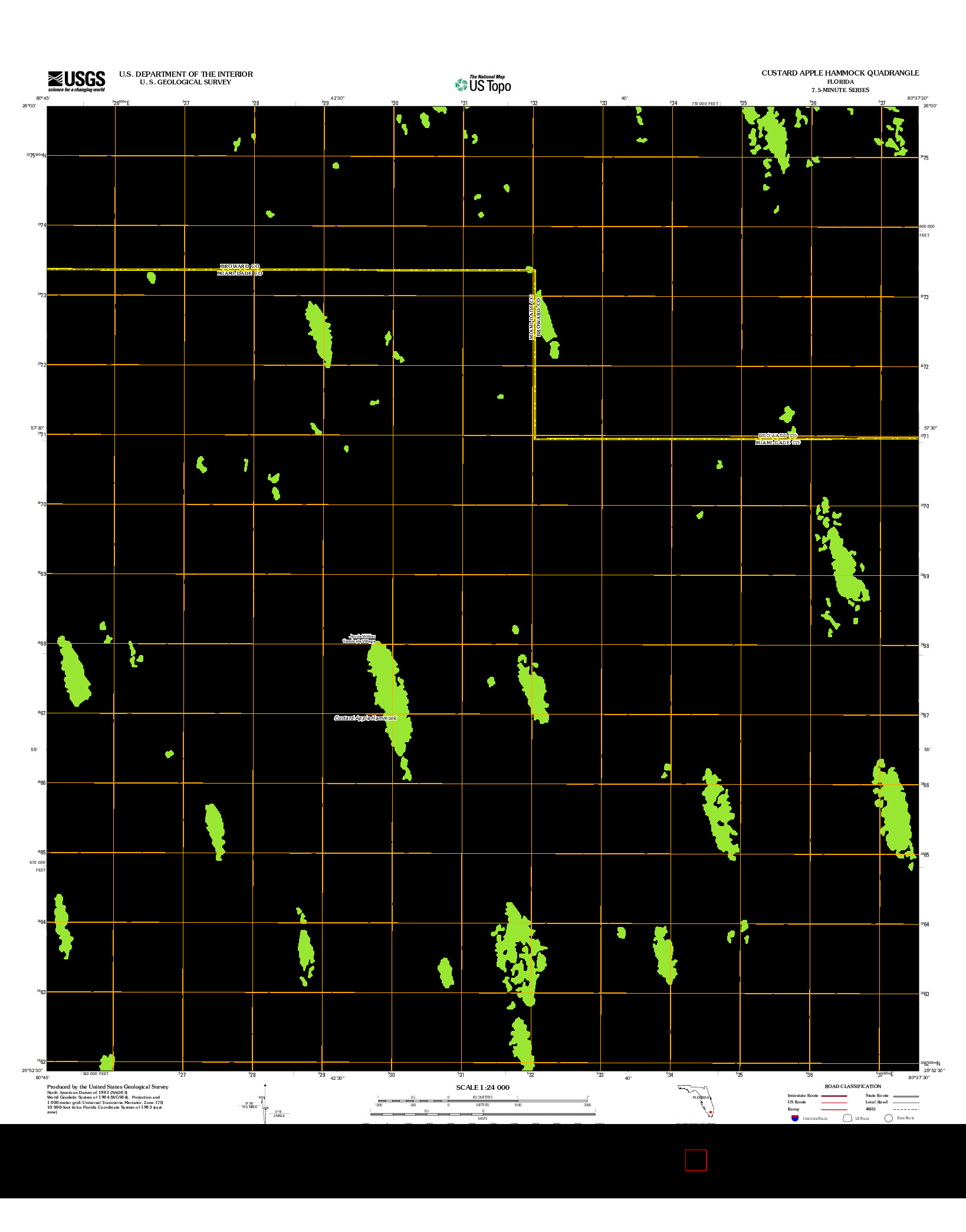 USGS US TOPO 7.5-MINUTE MAP FOR CUSTARD APPLE HAMMOCK, FL 2012