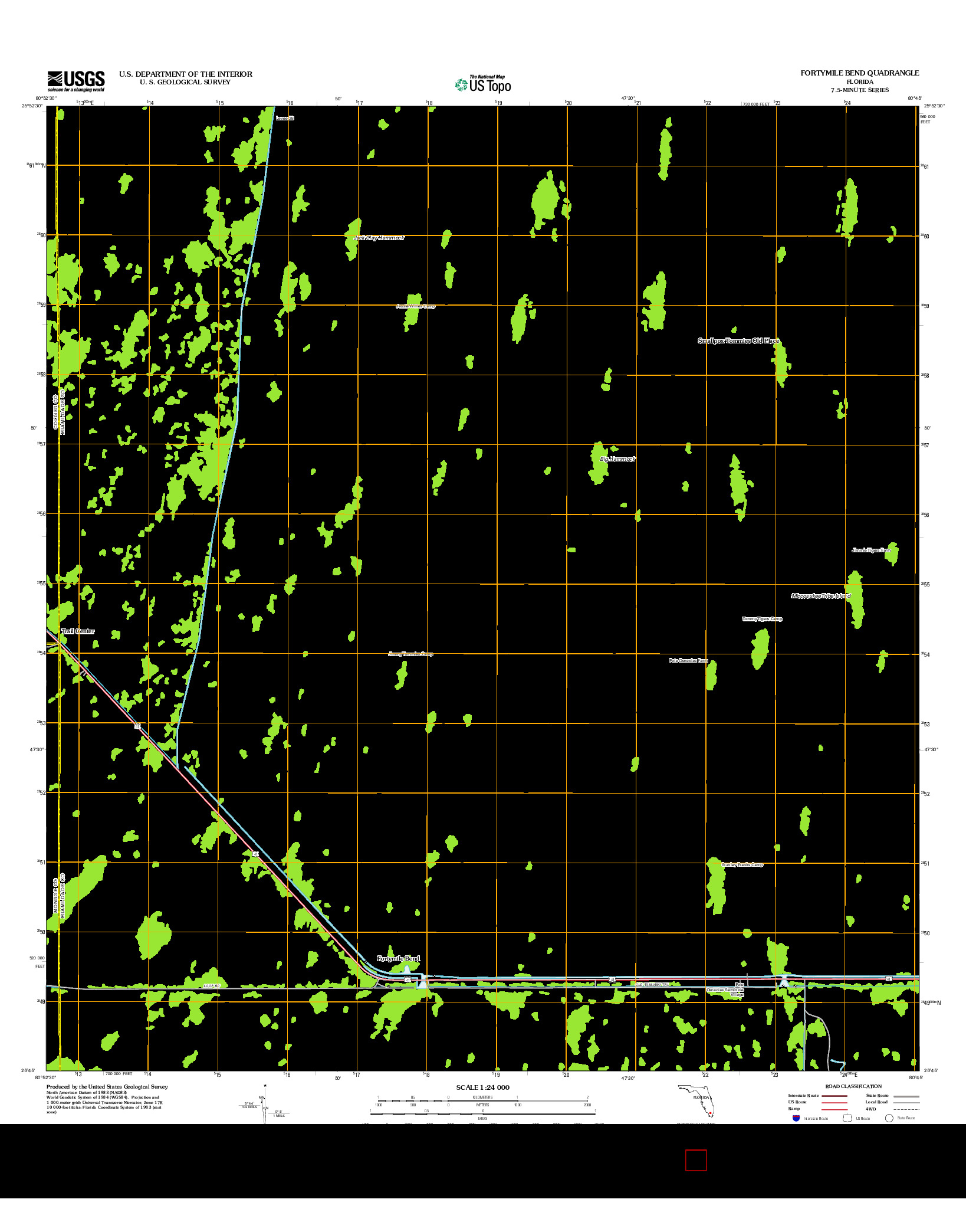 USGS US TOPO 7.5-MINUTE MAP FOR FORTYMILE BEND, FL 2012