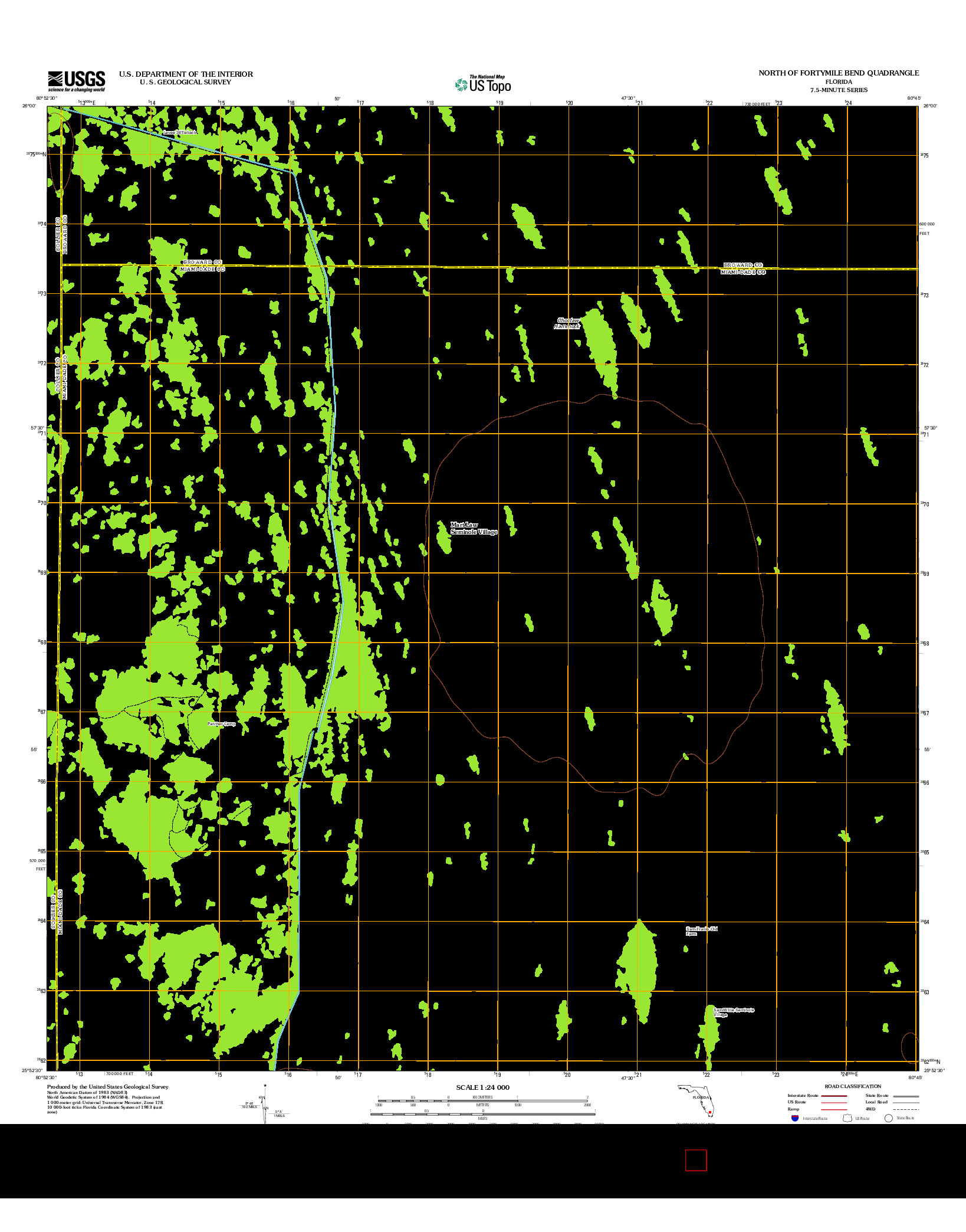 USGS US TOPO 7.5-MINUTE MAP FOR NORTH OF FORTYMILE BEND, FL 2012