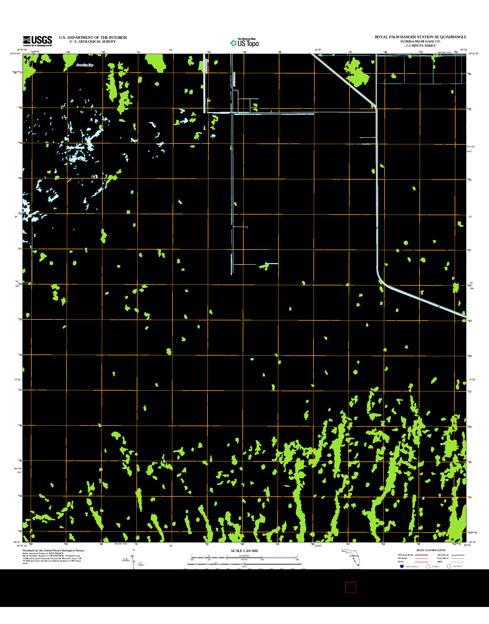 USGS US TOPO 7.5-MINUTE MAP FOR ROYAL PALM RANGER STATION SE, FL 2012
