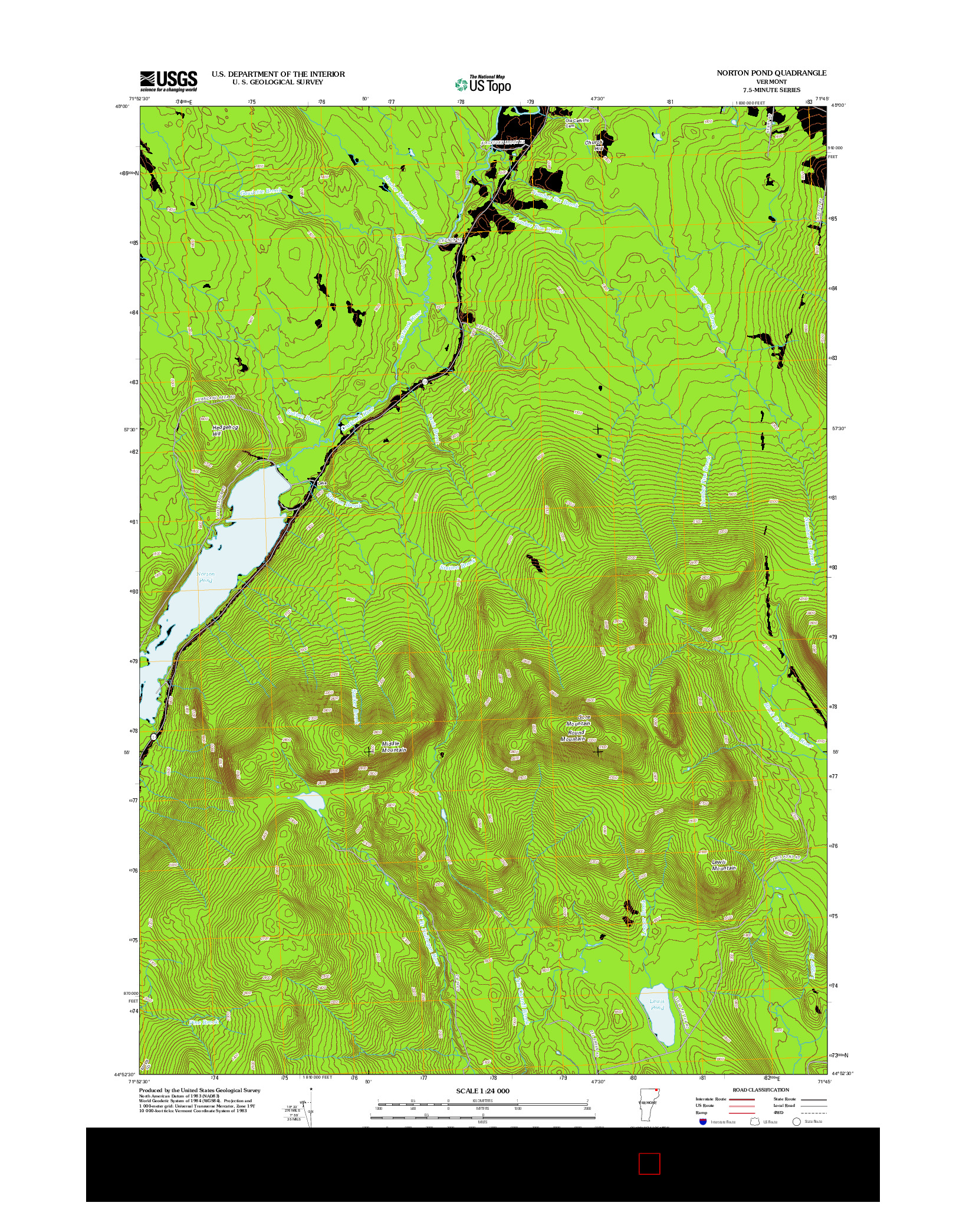 USGS US TOPO 7.5-MINUTE MAP FOR NORTON POND, VT 2012