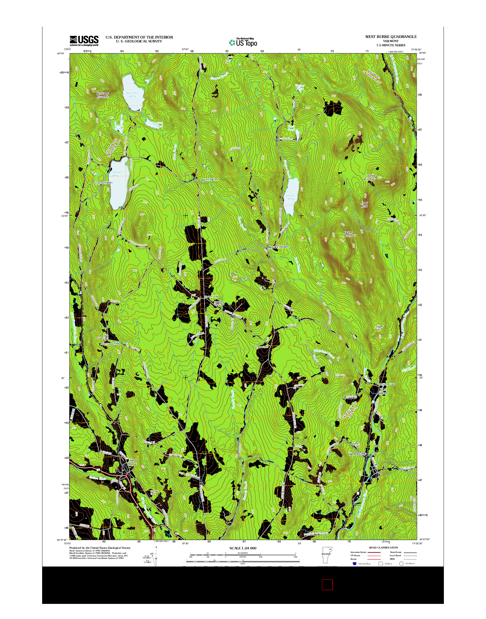 USGS US TOPO 7.5-MINUTE MAP FOR WEST BURKE, VT 2012