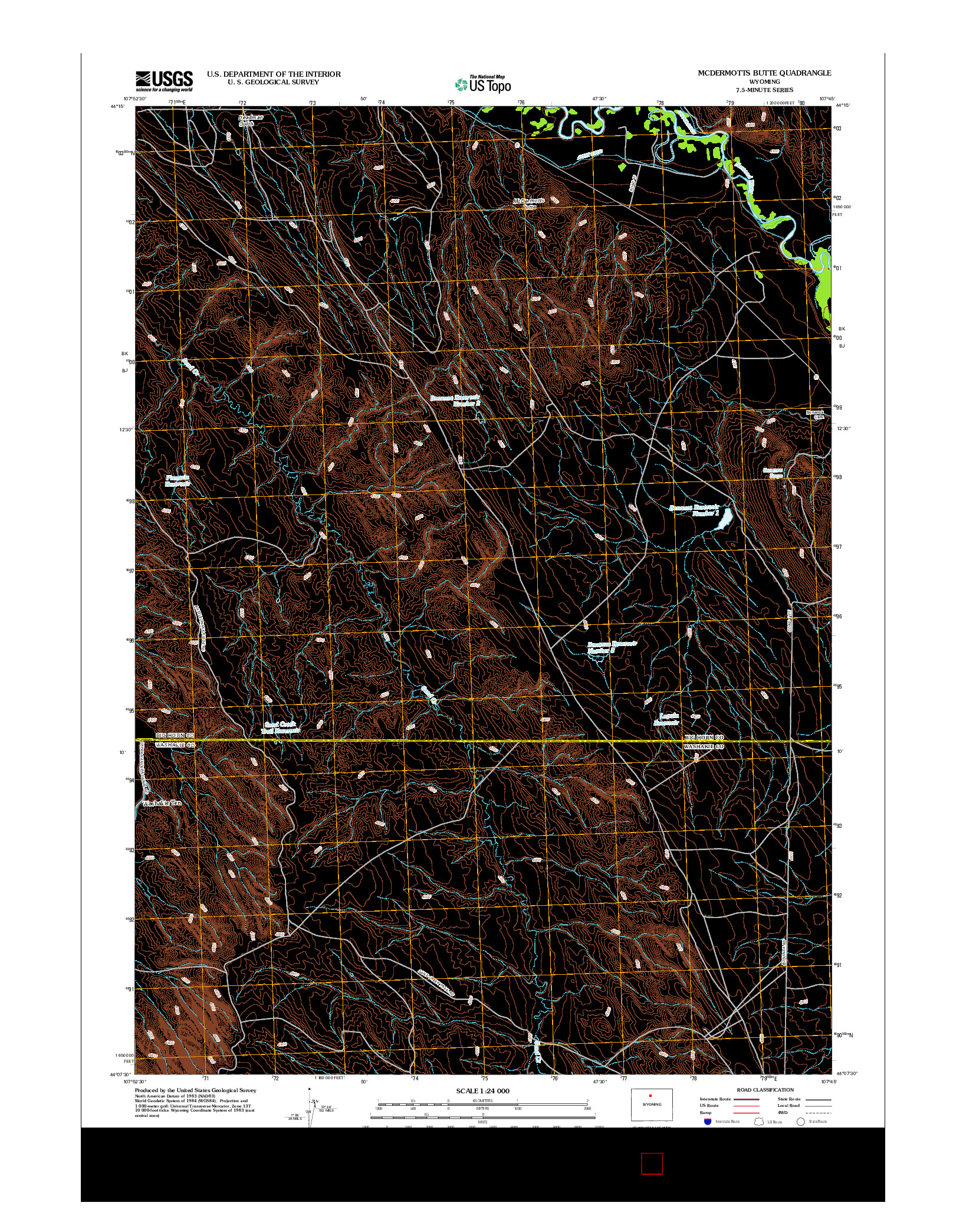 USGS US TOPO 7.5-MINUTE MAP FOR MCDERMOTTS BUTTE, WY 2012