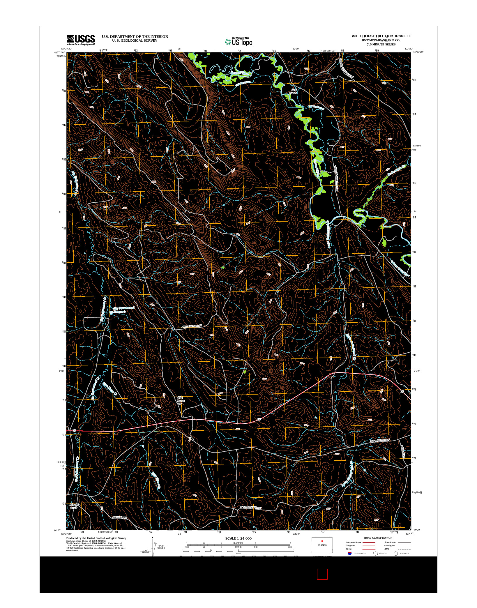 USGS US TOPO 7.5-MINUTE MAP FOR WILD HORSE HILL, WY 2012