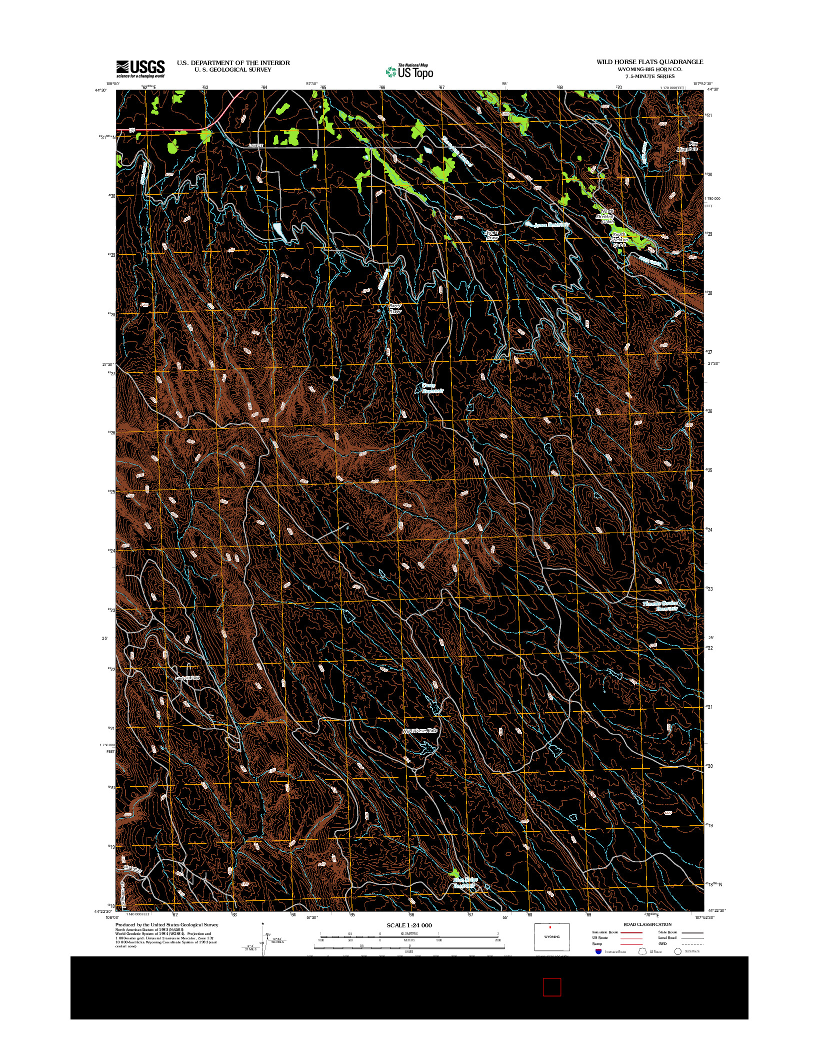 USGS US TOPO 7.5-MINUTE MAP FOR WILD HORSE FLATS, WY 2012