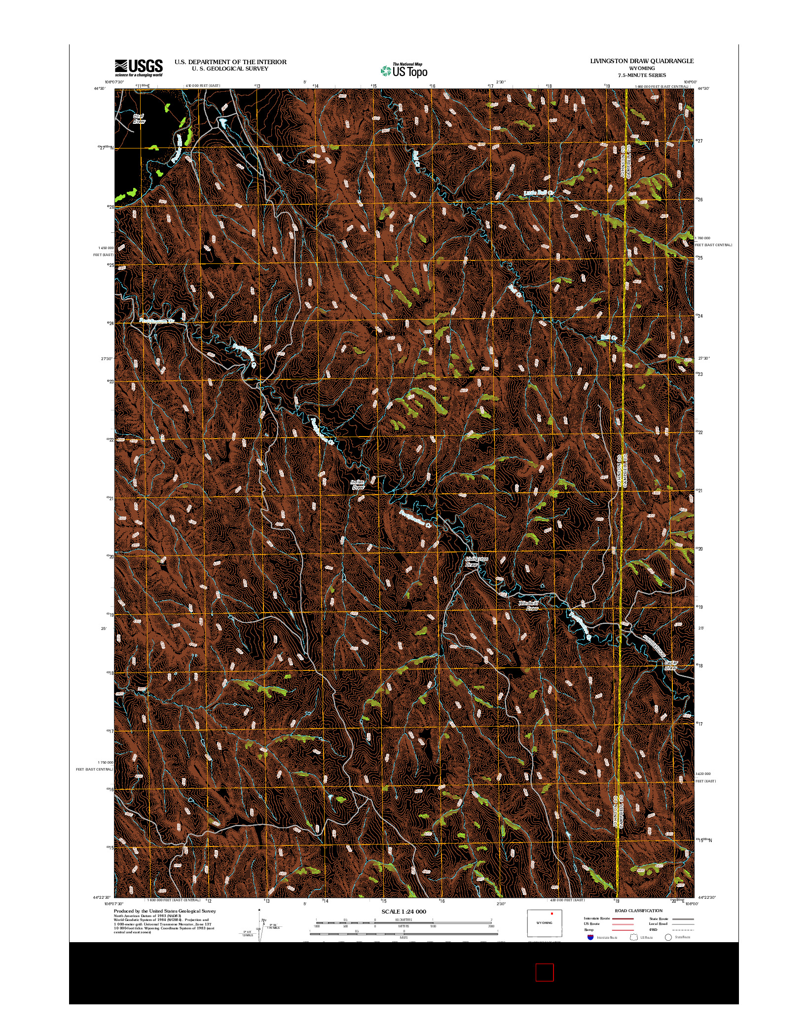 USGS US TOPO 7.5-MINUTE MAP FOR LIVINGSTON DRAW, WY 2012