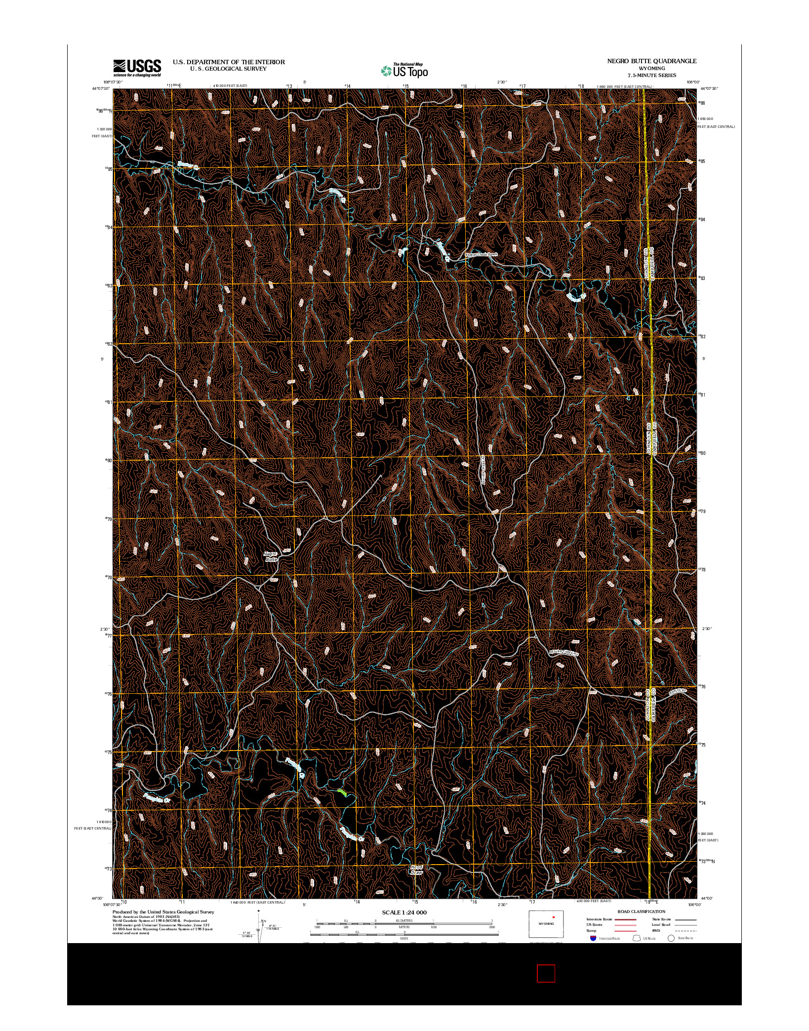 USGS US TOPO 7.5-MINUTE MAP FOR NEGRO BUTTE, WY 2012