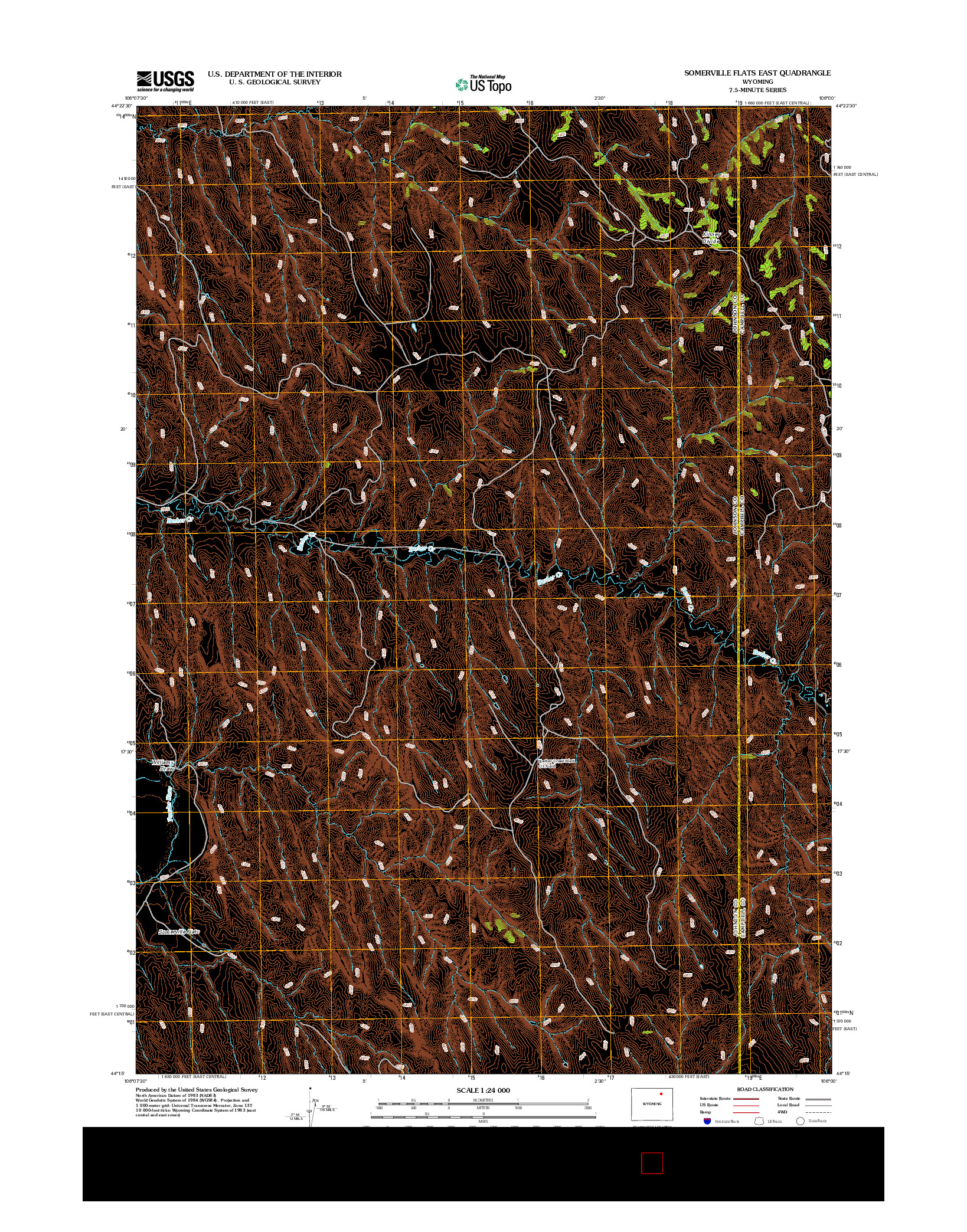 USGS US TOPO 7.5-MINUTE MAP FOR SOMERVILLE FLATS EAST, WY 2012