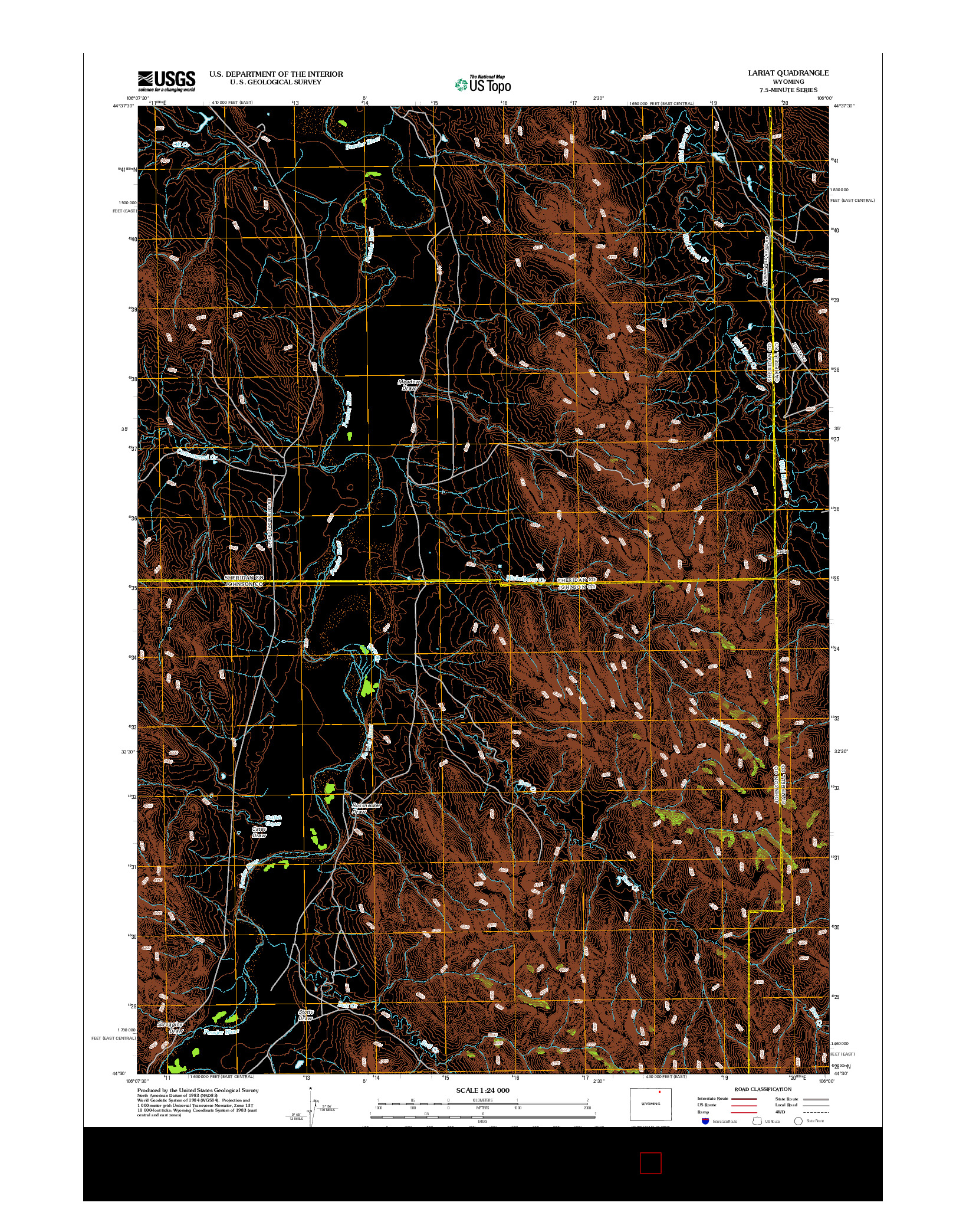 USGS US TOPO 7.5-MINUTE MAP FOR LARIAT, WY 2012