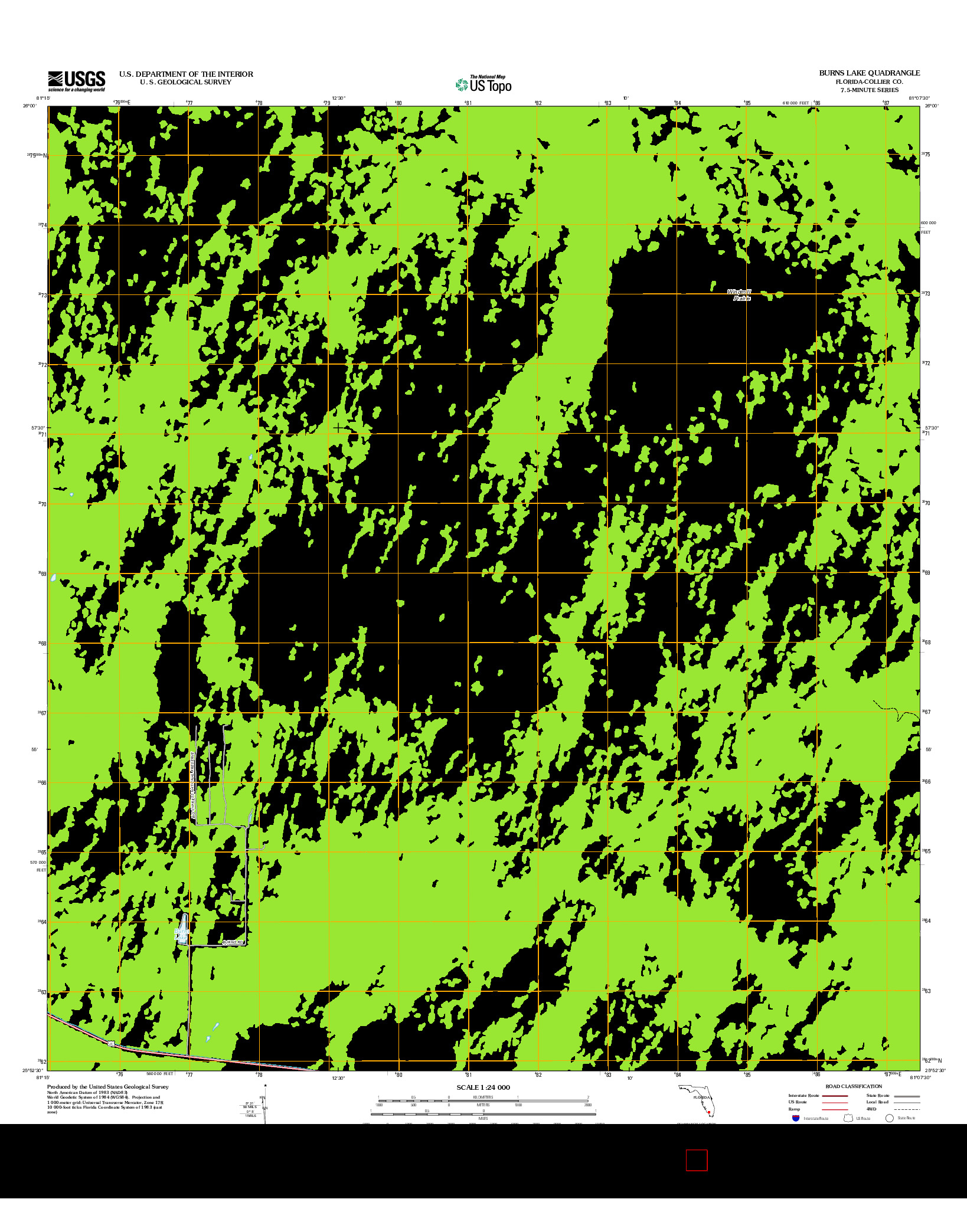 USGS US TOPO 7.5-MINUTE MAP FOR BURNS LAKE, FL 2012