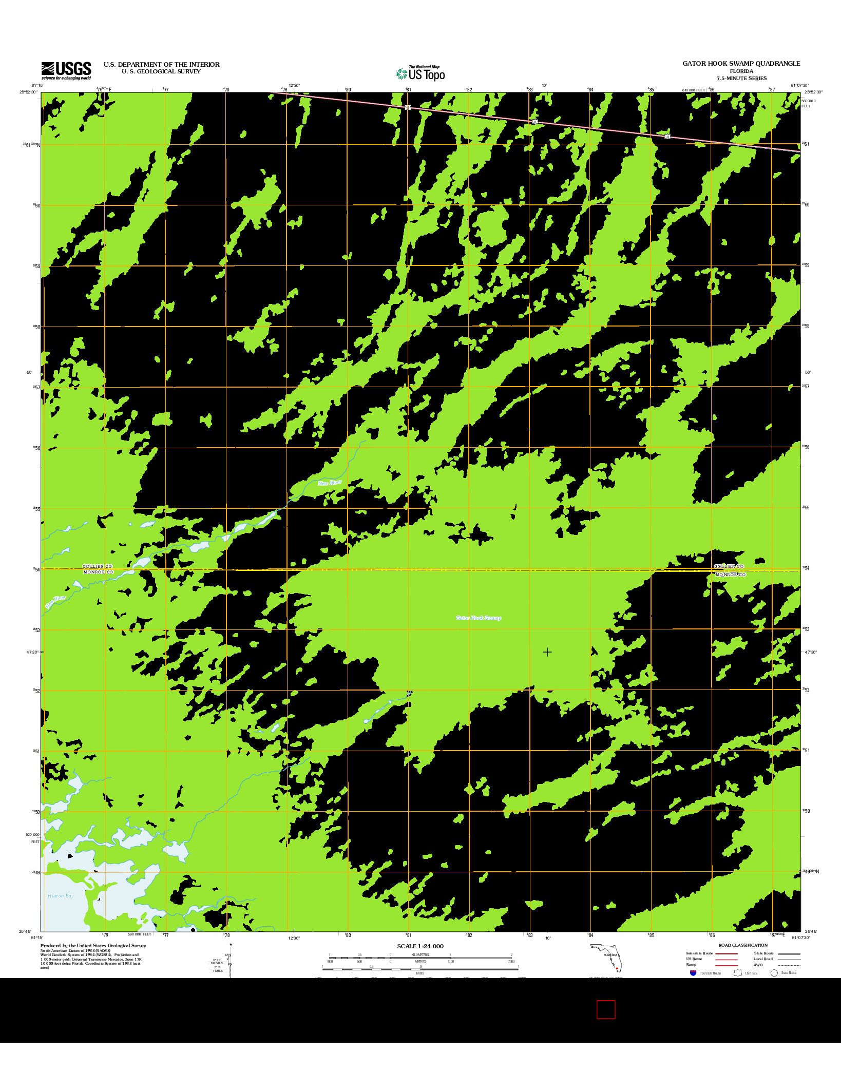 USGS US TOPO 7.5-MINUTE MAP FOR GATOR HOOK SWAMP, FL 2012