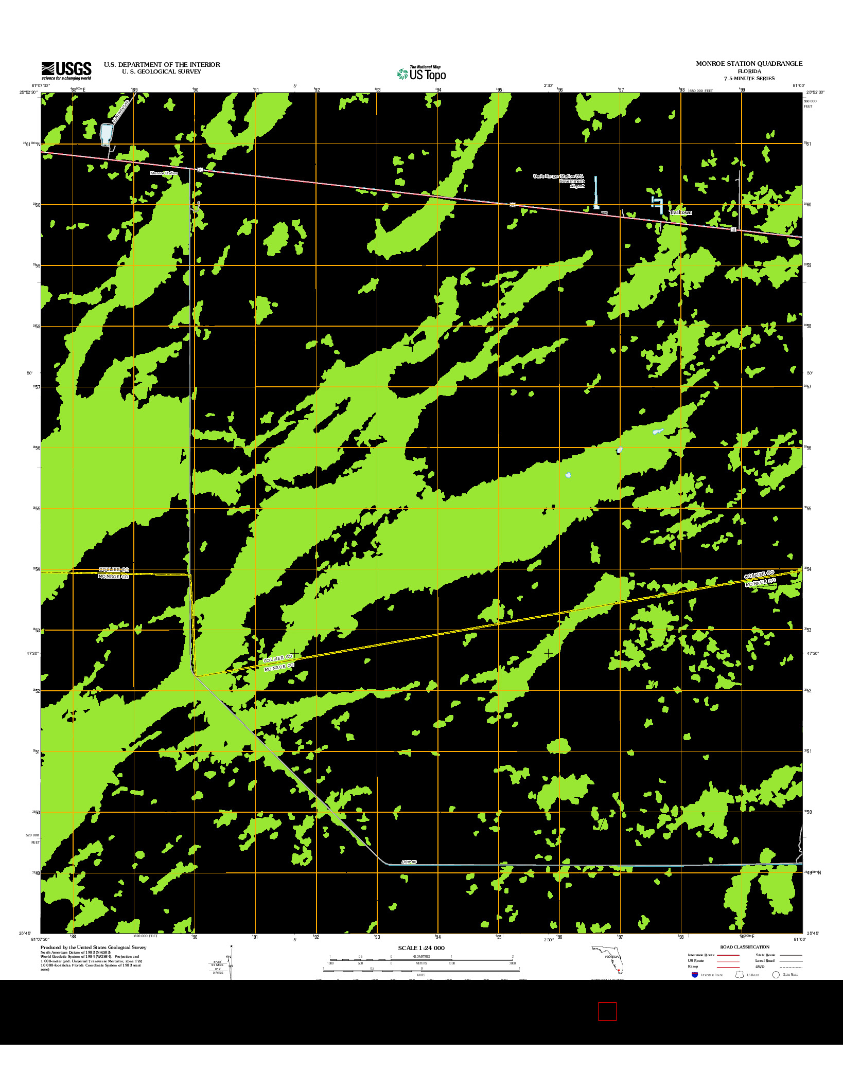 USGS US TOPO 7.5-MINUTE MAP FOR MONROE STATION, FL 2012