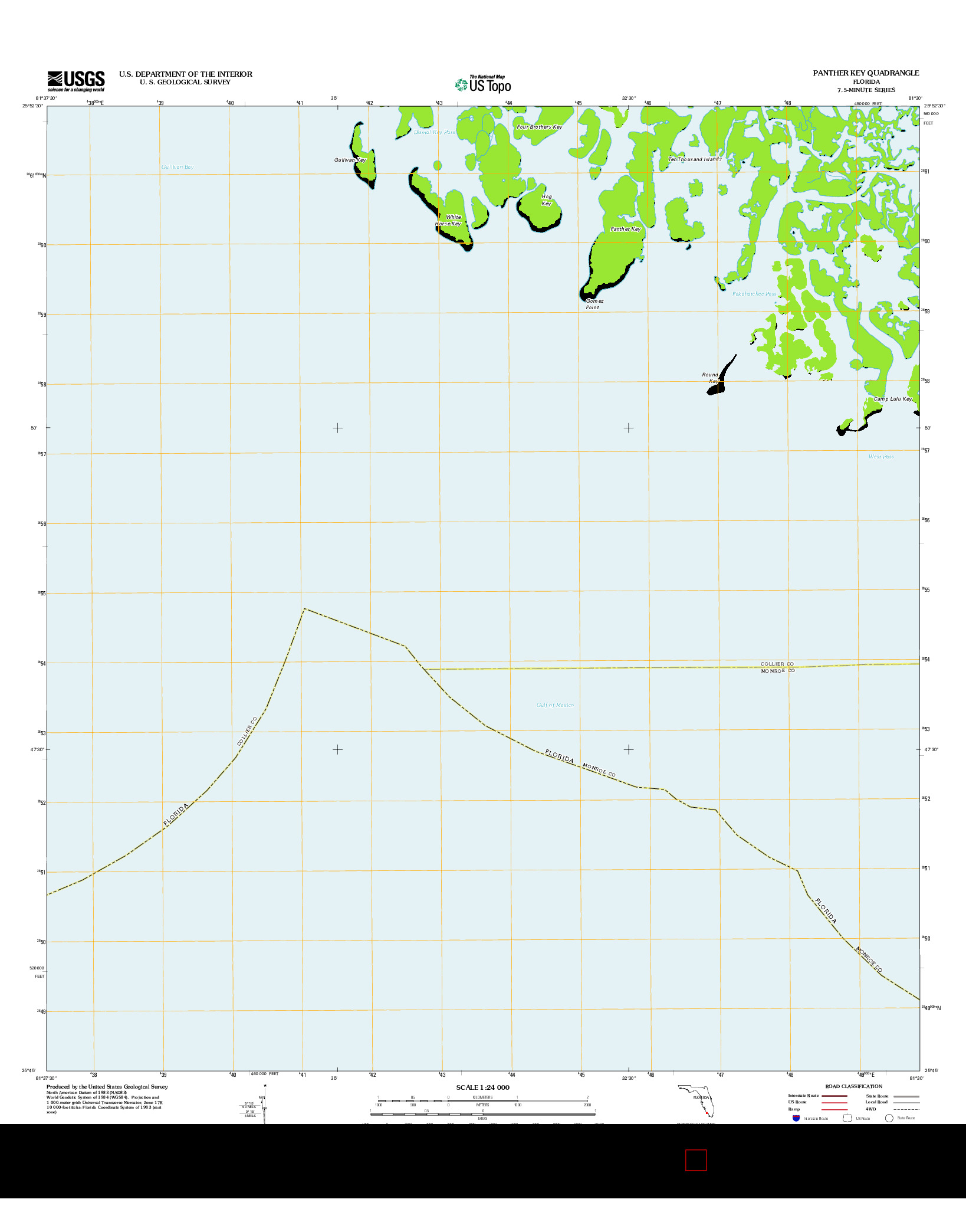 USGS US TOPO 7.5-MINUTE MAP FOR PANTHER KEY, FL 2012