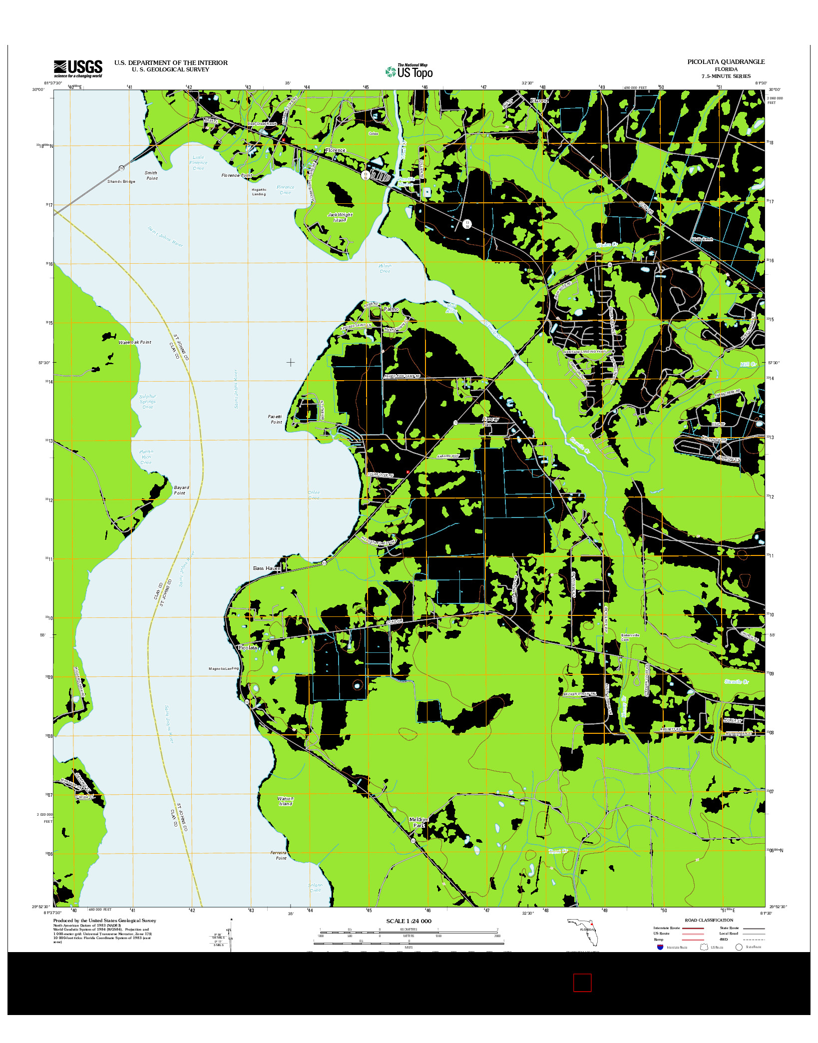 USGS US TOPO 7.5-MINUTE MAP FOR PICOLATA, FL 2012