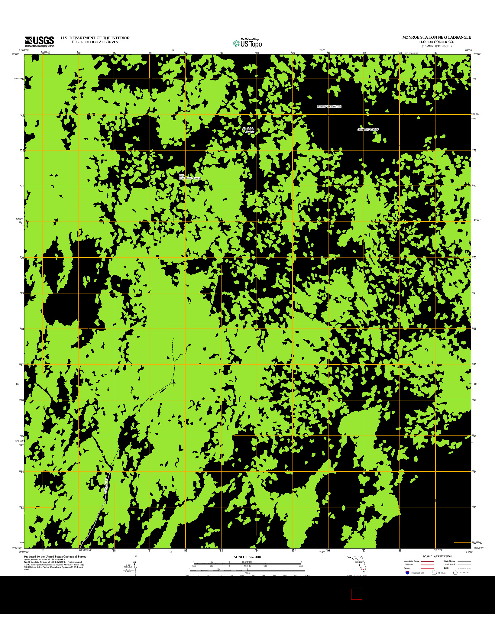 USGS US TOPO 7.5-MINUTE MAP FOR MONROE STATION NE, FL 2012