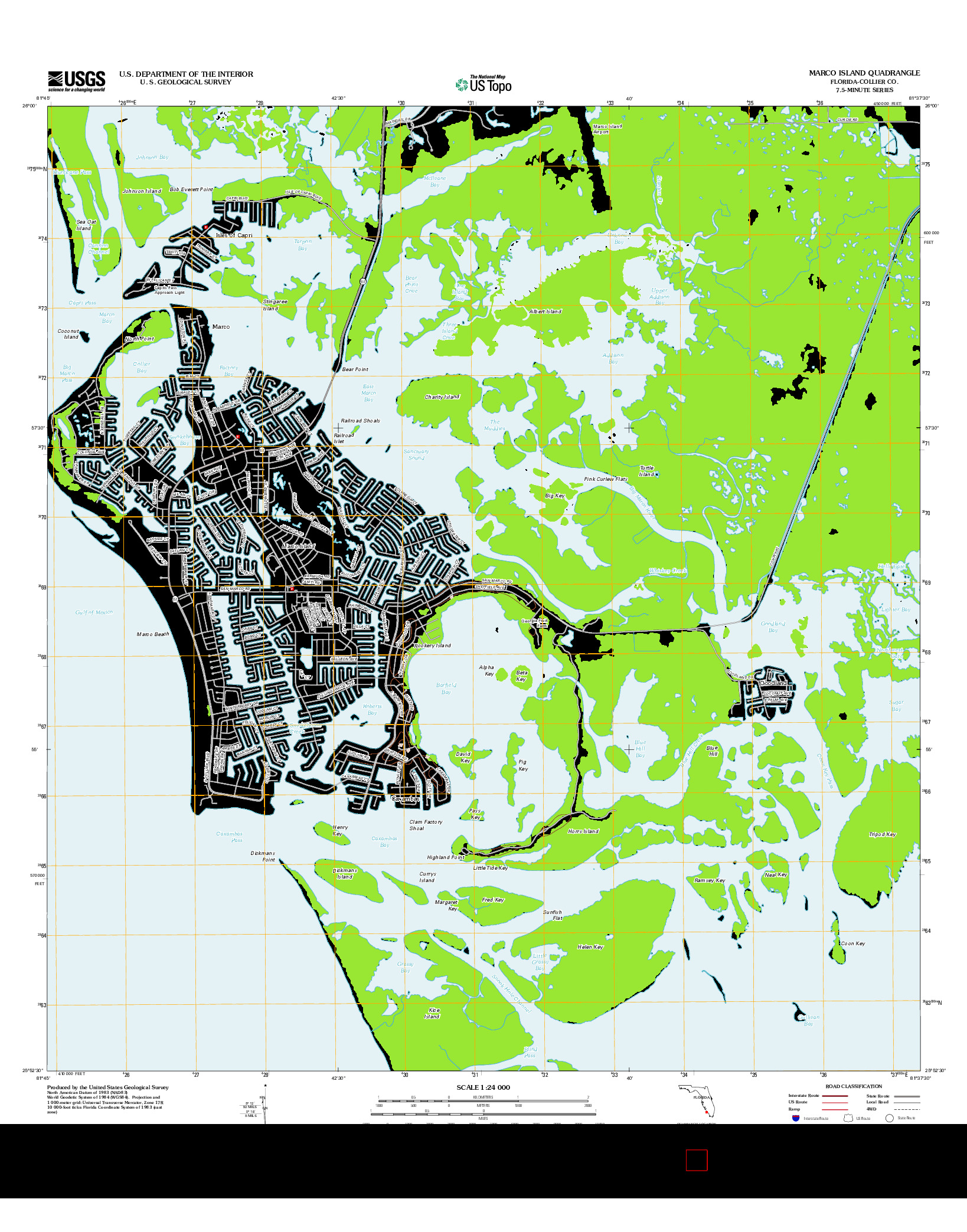 USGS US TOPO 7.5-MINUTE MAP FOR MARCO ISLAND, FL 2012