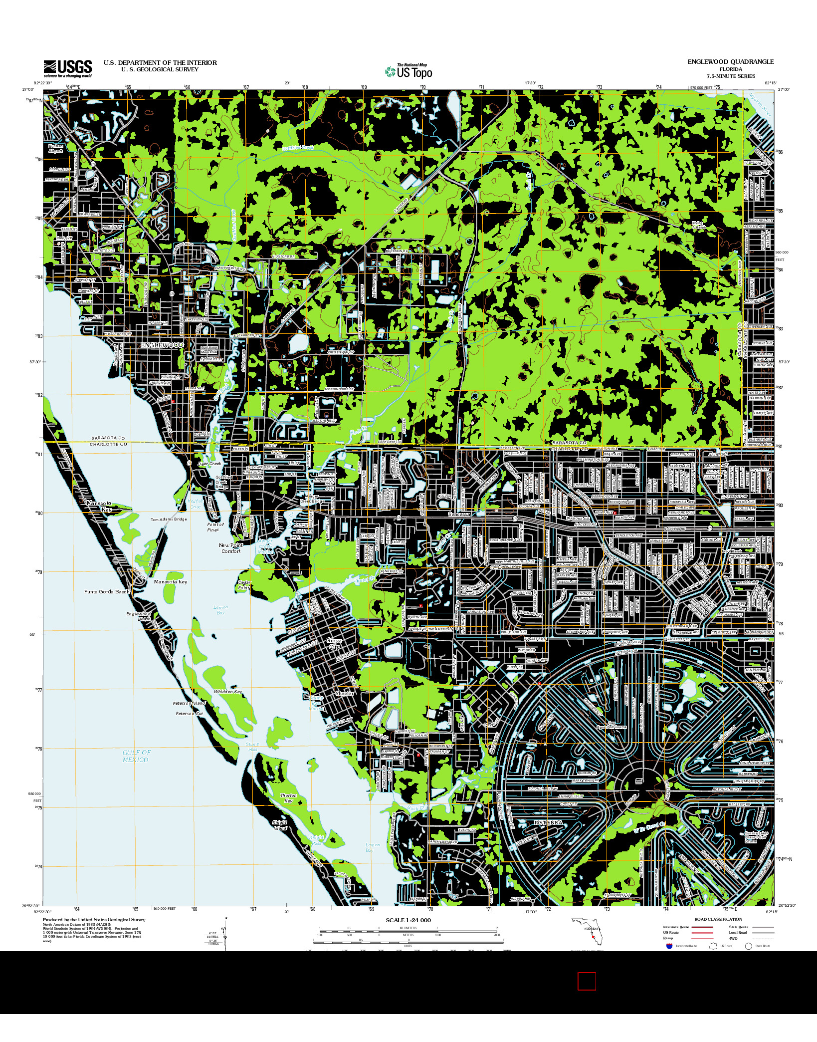 USGS US TOPO 7.5-MINUTE MAP FOR ENGLEWOOD, FL 2012