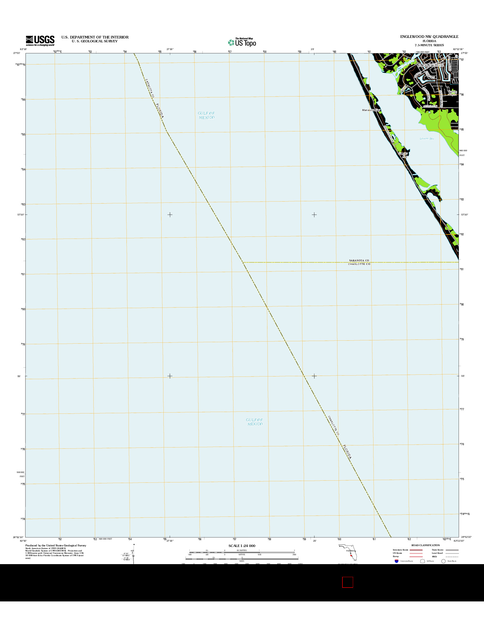 USGS US TOPO 7.5-MINUTE MAP FOR ENGLEWOOD NW, FL 2012