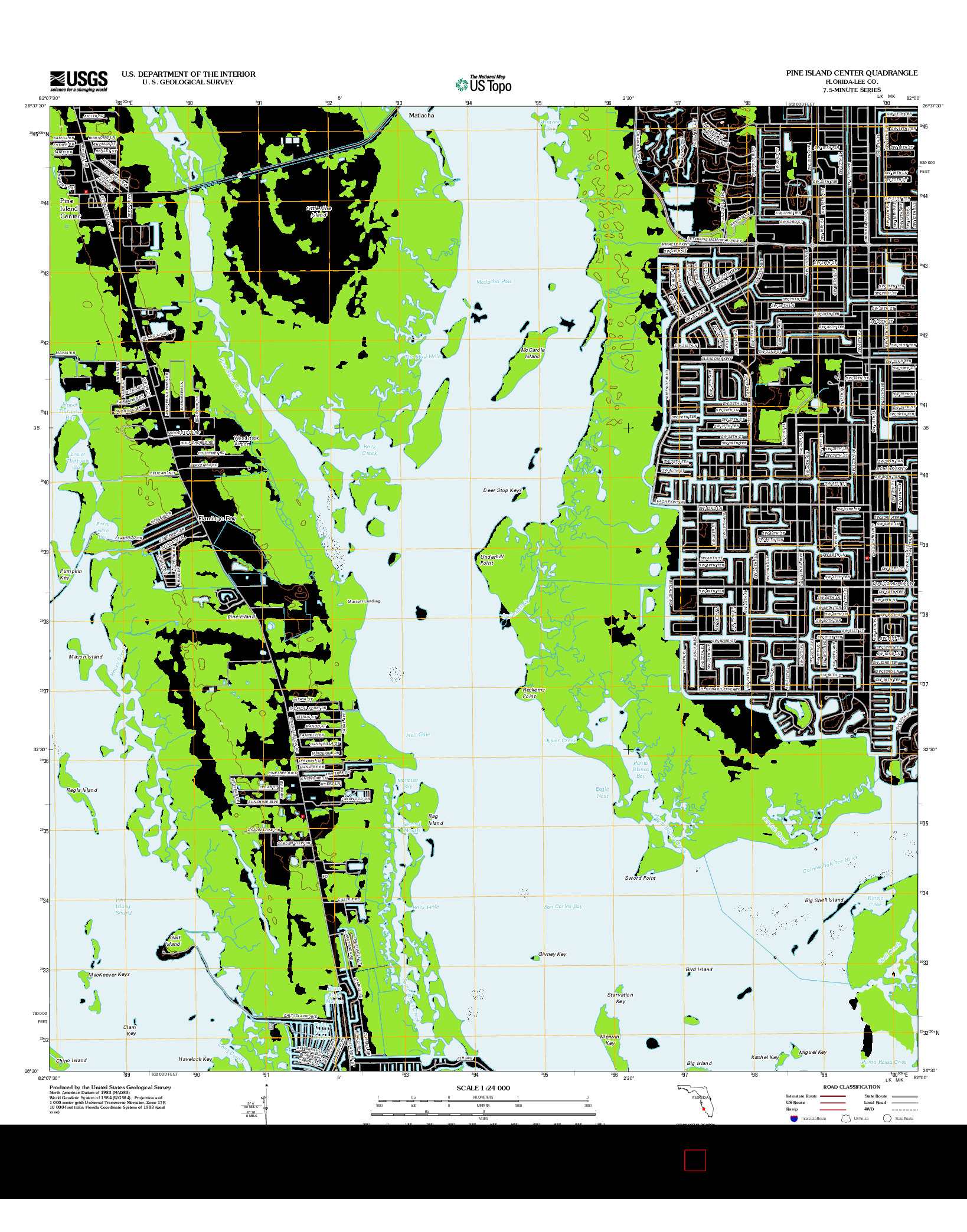 USGS US TOPO 7.5-MINUTE MAP FOR PINE ISLAND CENTER, FL 2012